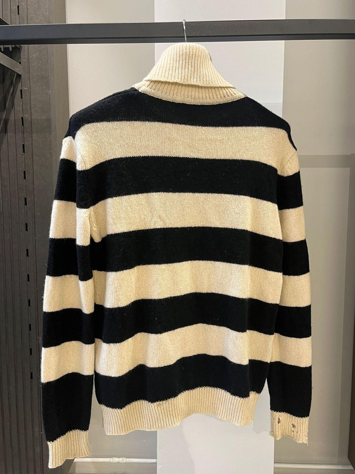 Men's Raf Simons AW 2001 Riot Riot Riot Distressed Knit Sweater For Sale