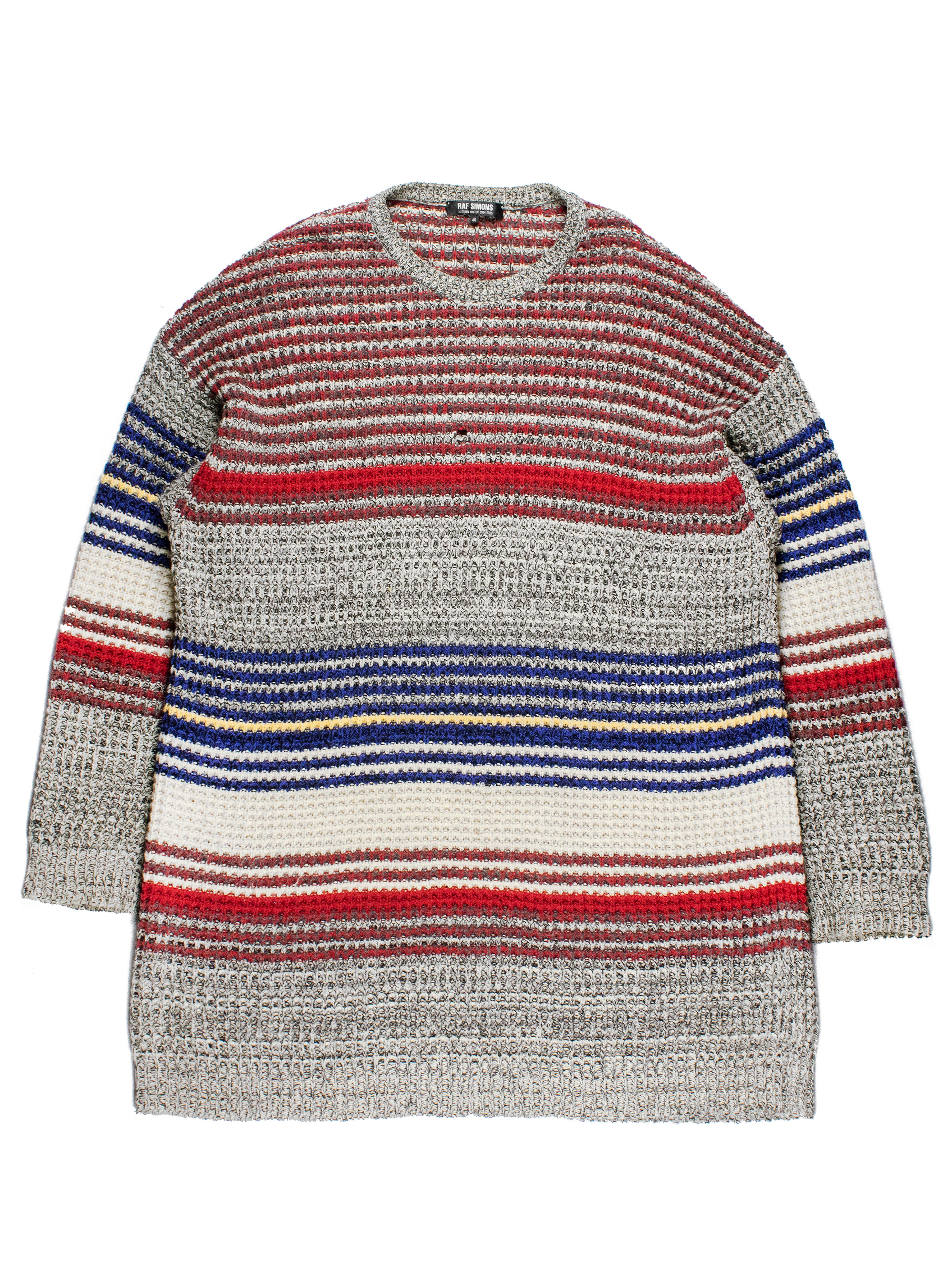 Gray Raf Simons AW2004 Oversized Multicolor Sweater