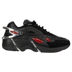 Raf Simons Black Leather Cylon-21 Running Trainers Size IT 41