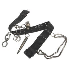 Raf Simons Riot! Riot! Riot! Combat Belt With Attached Silver Charms, Fall 2001