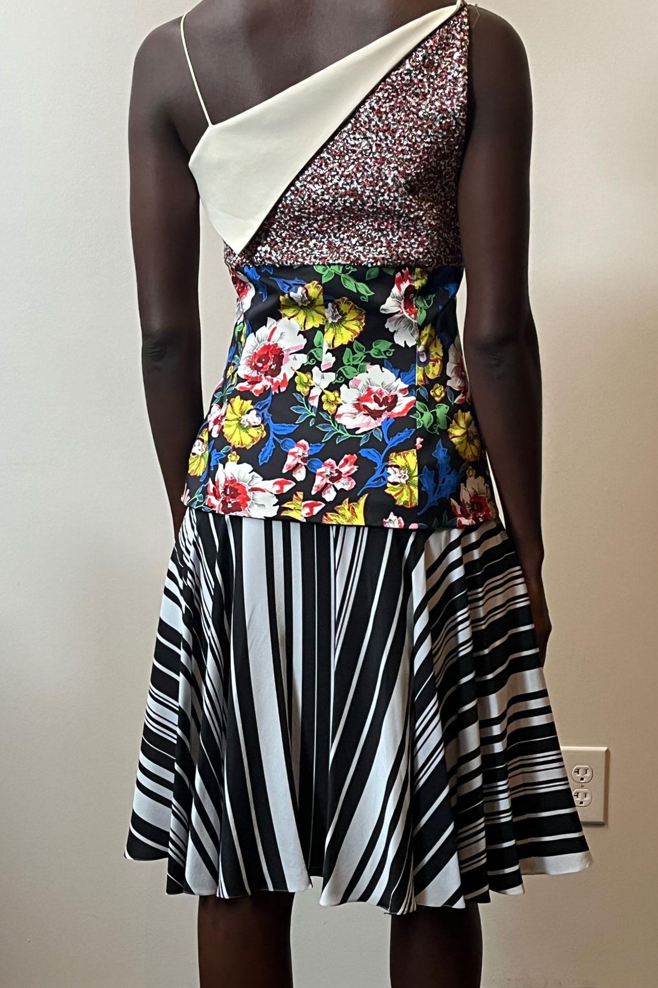Women's or Men's Raf Simons for Christian Dior multicolor silk dress For Sale