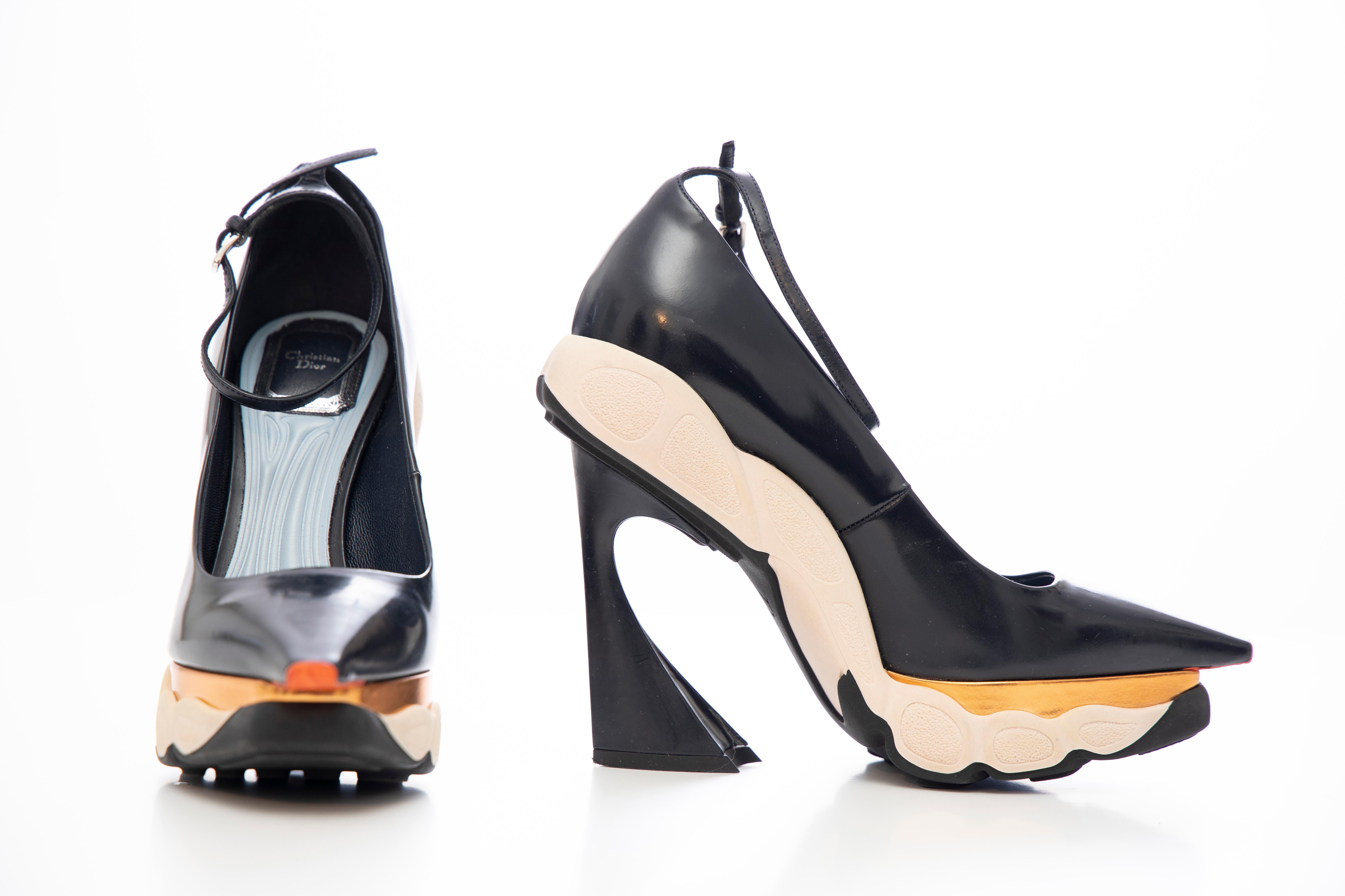 Raf Simons for Christian Dior Patent Leather Runway Sneaker Pumps, Fall 2014 2