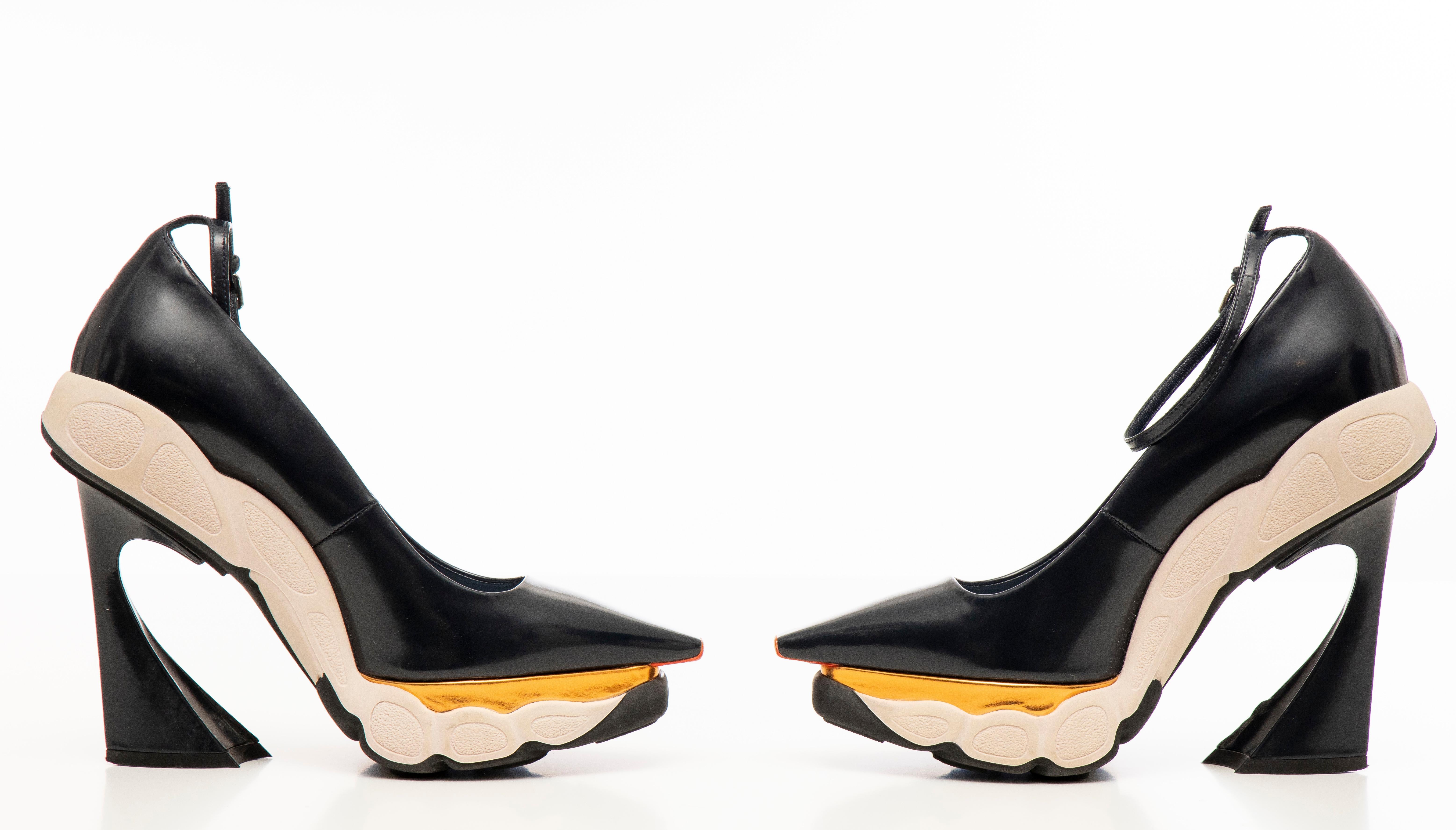 Raf Simons for Christian Dior Patent Leather Runway Sneaker Pumps, Fall 2014 3