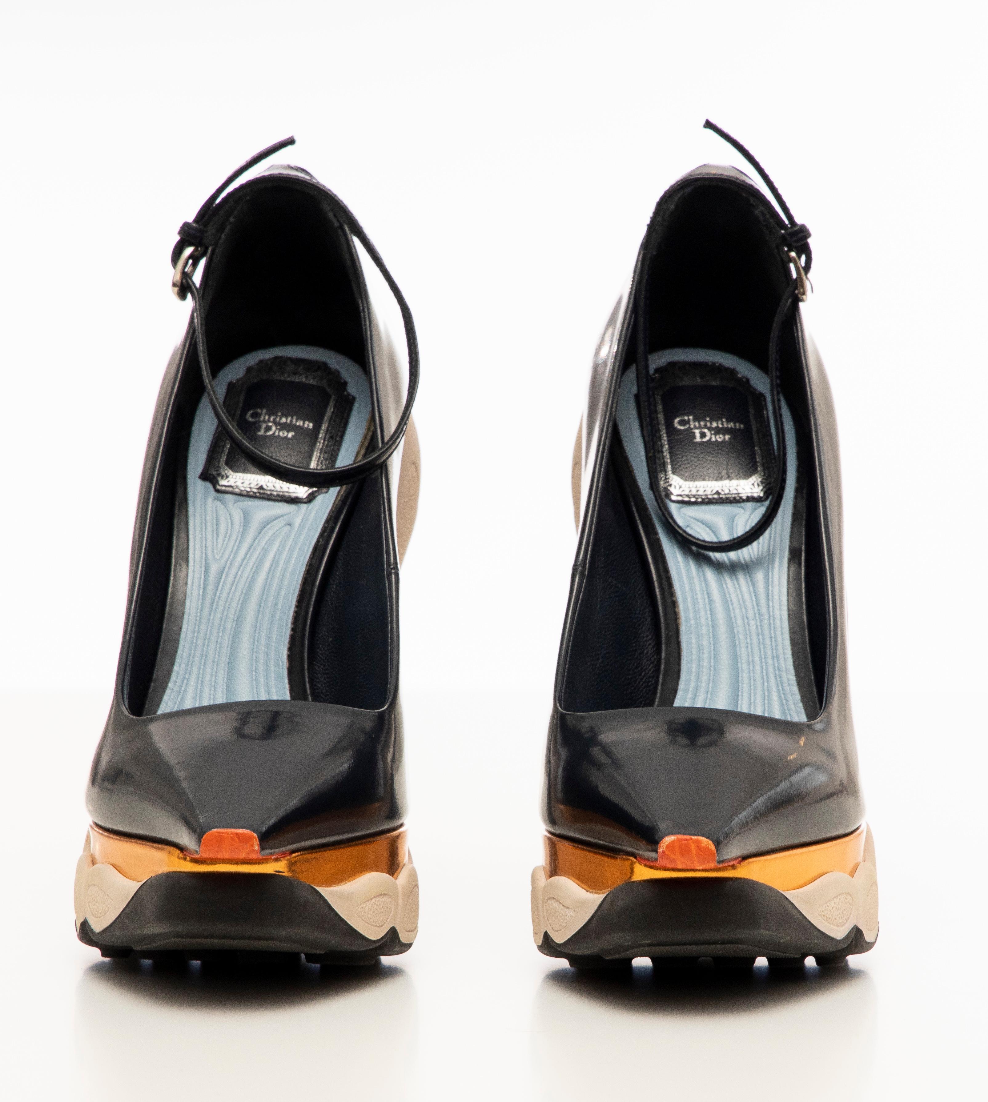 Raf Simons for Christian Dior Patent Leather Runway Sneaker Pumps, Fall 2014 4