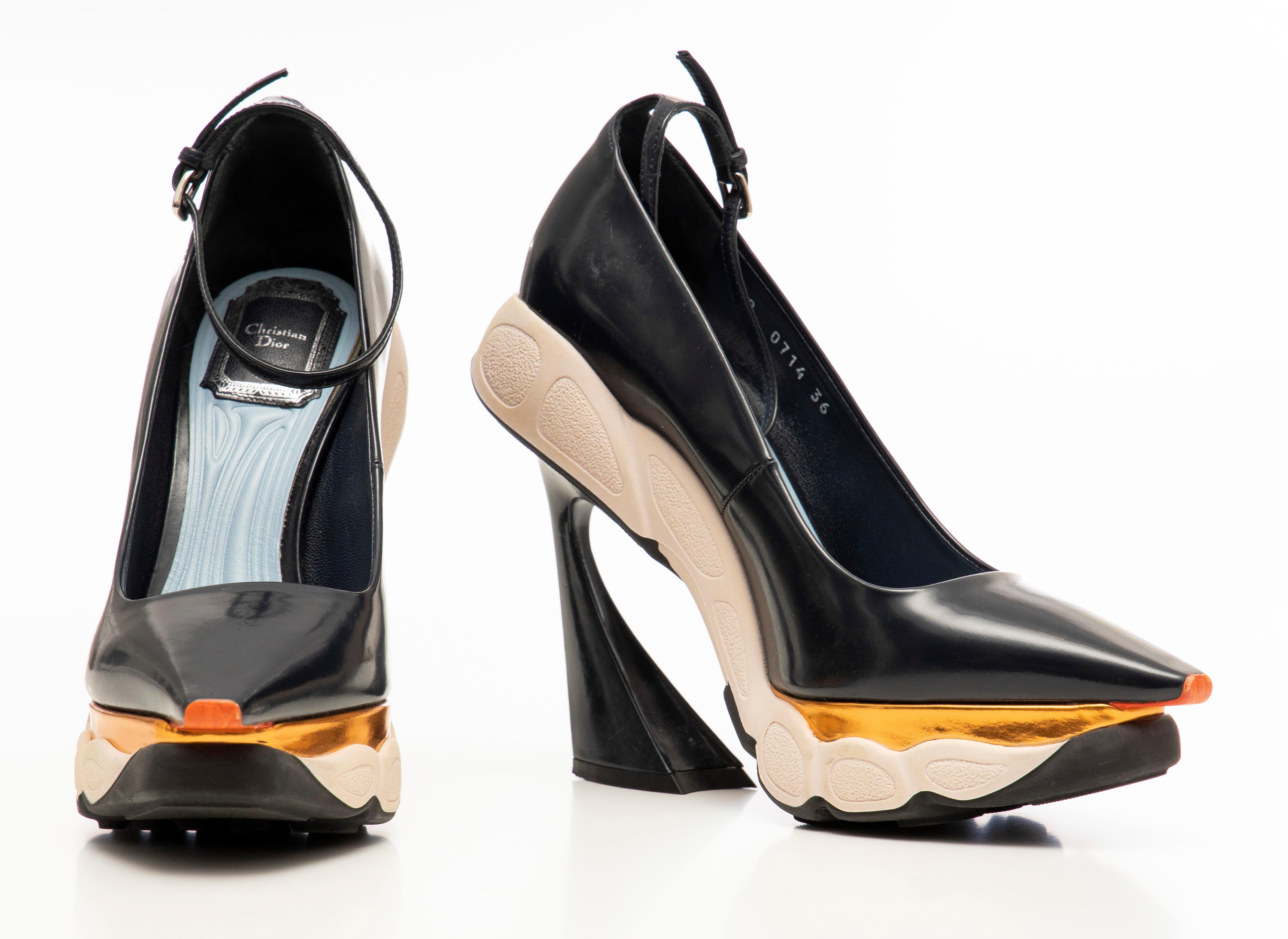 Raf Simons for Christian Dior Patent Leather Runway Sneaker Pumps, Fall 2014 5