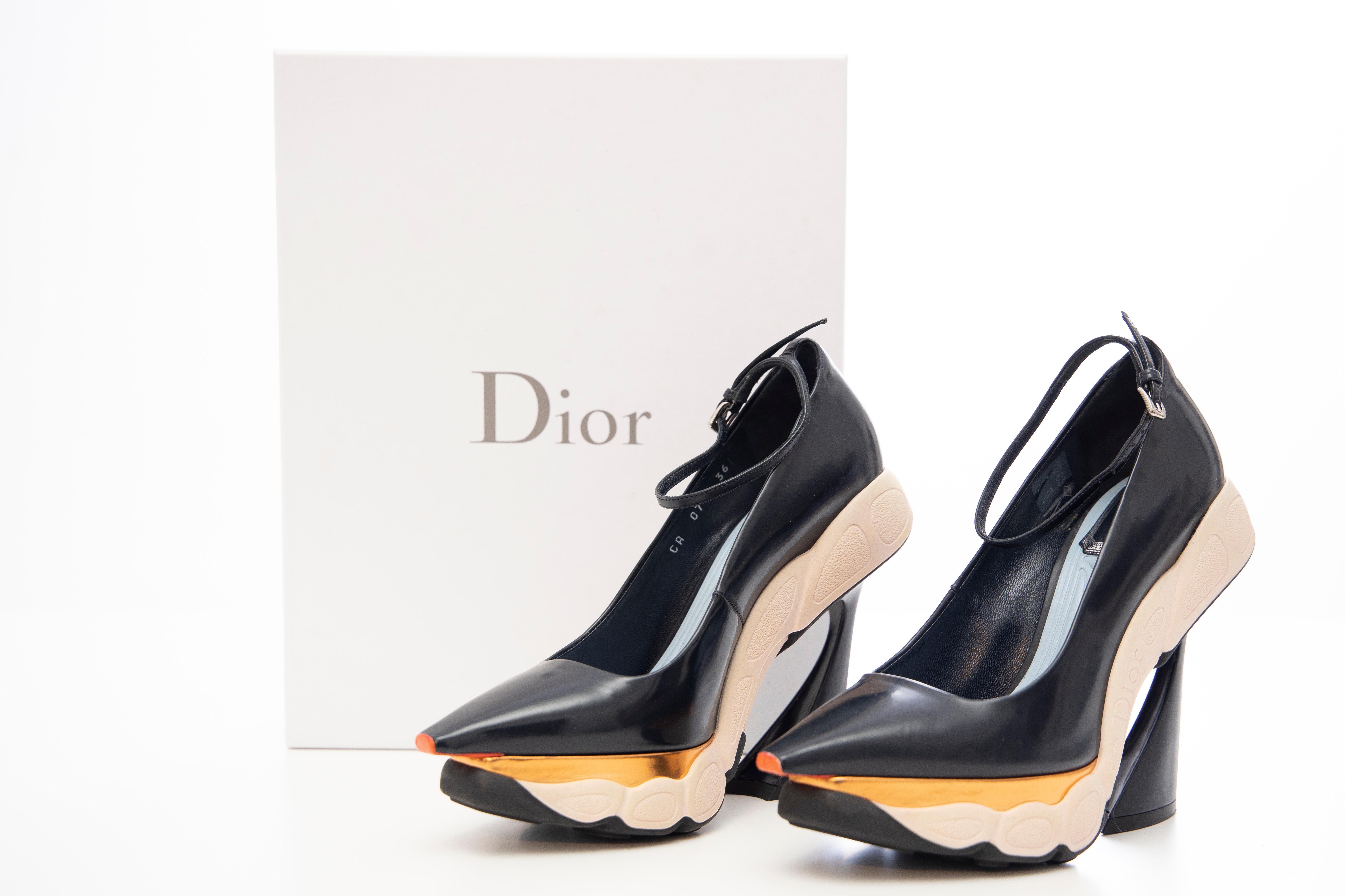 Raf Simons for Christian Dior Patent Leather Runway Sneaker Pumps, Fall 2014 6