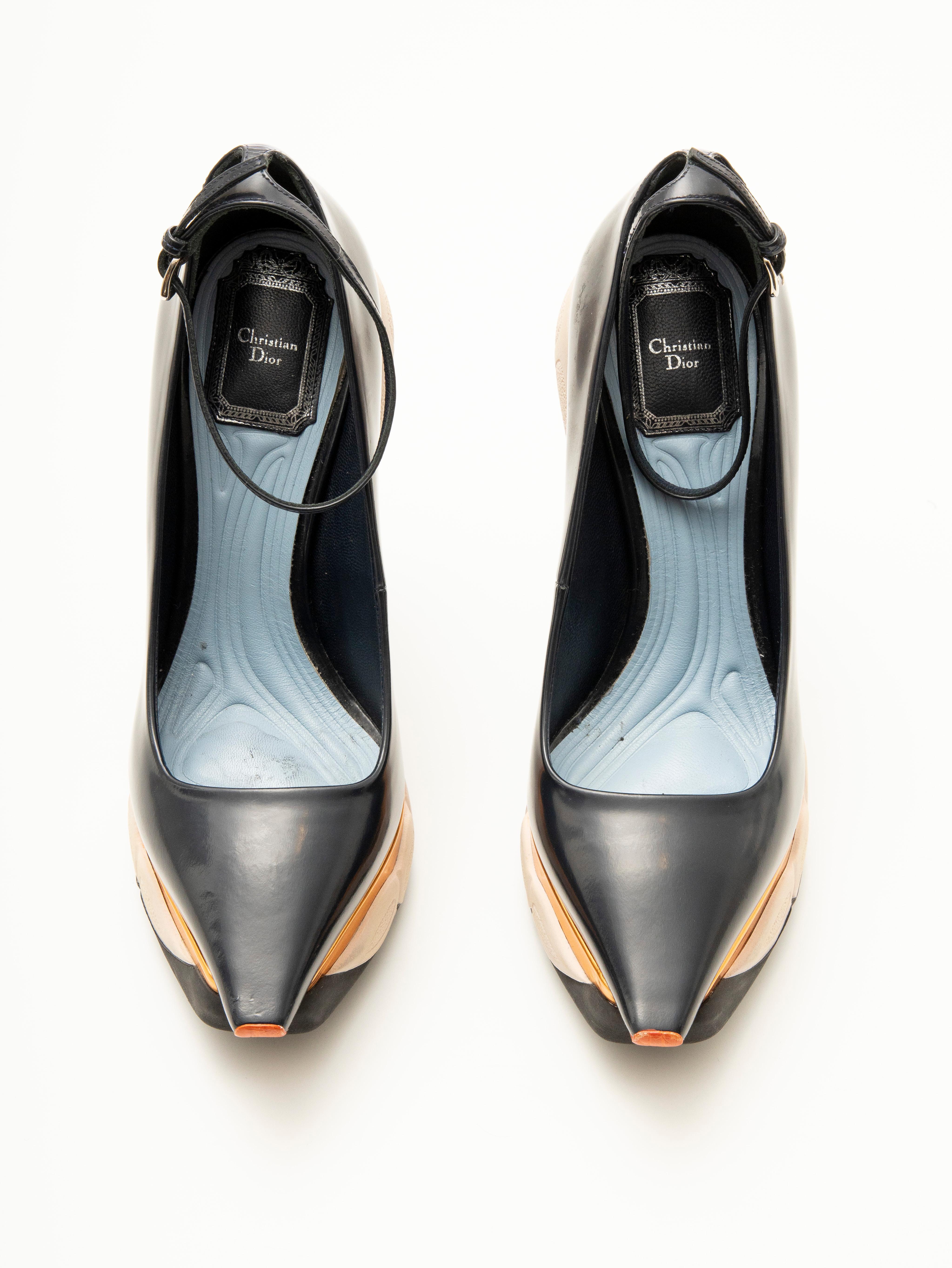 Raf Simons for Christian Dior Patent Leather Runway Sneaker Pumps, Fall 2014 6