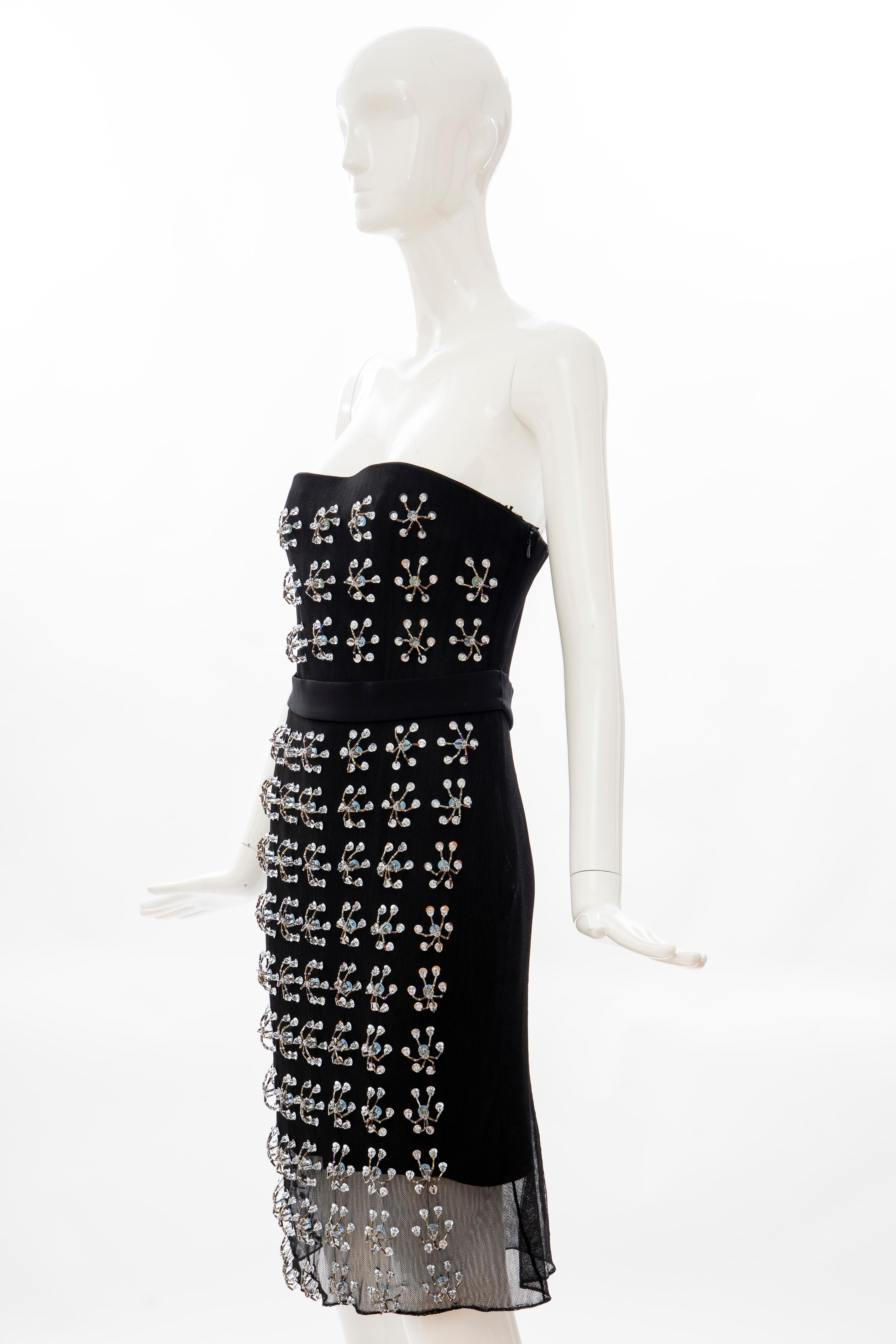Women's Raf Simons for Christian Dior Runway Strapless Embroidered Dress, Spring 2013 For Sale
