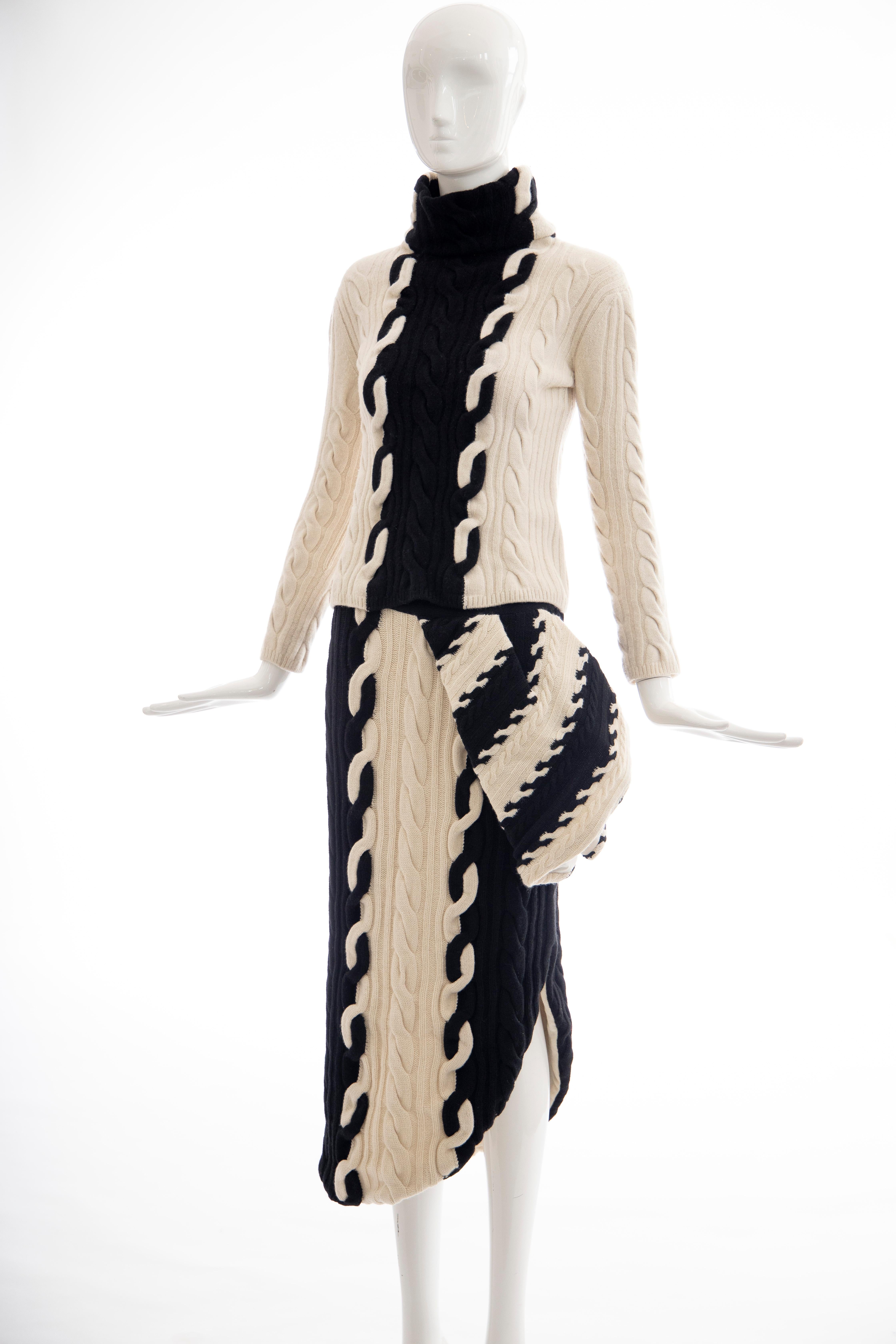 Raf Simons for Christian Dior Wool Cashmere Cable Knit Skirt-Suit, Fall 2013 6