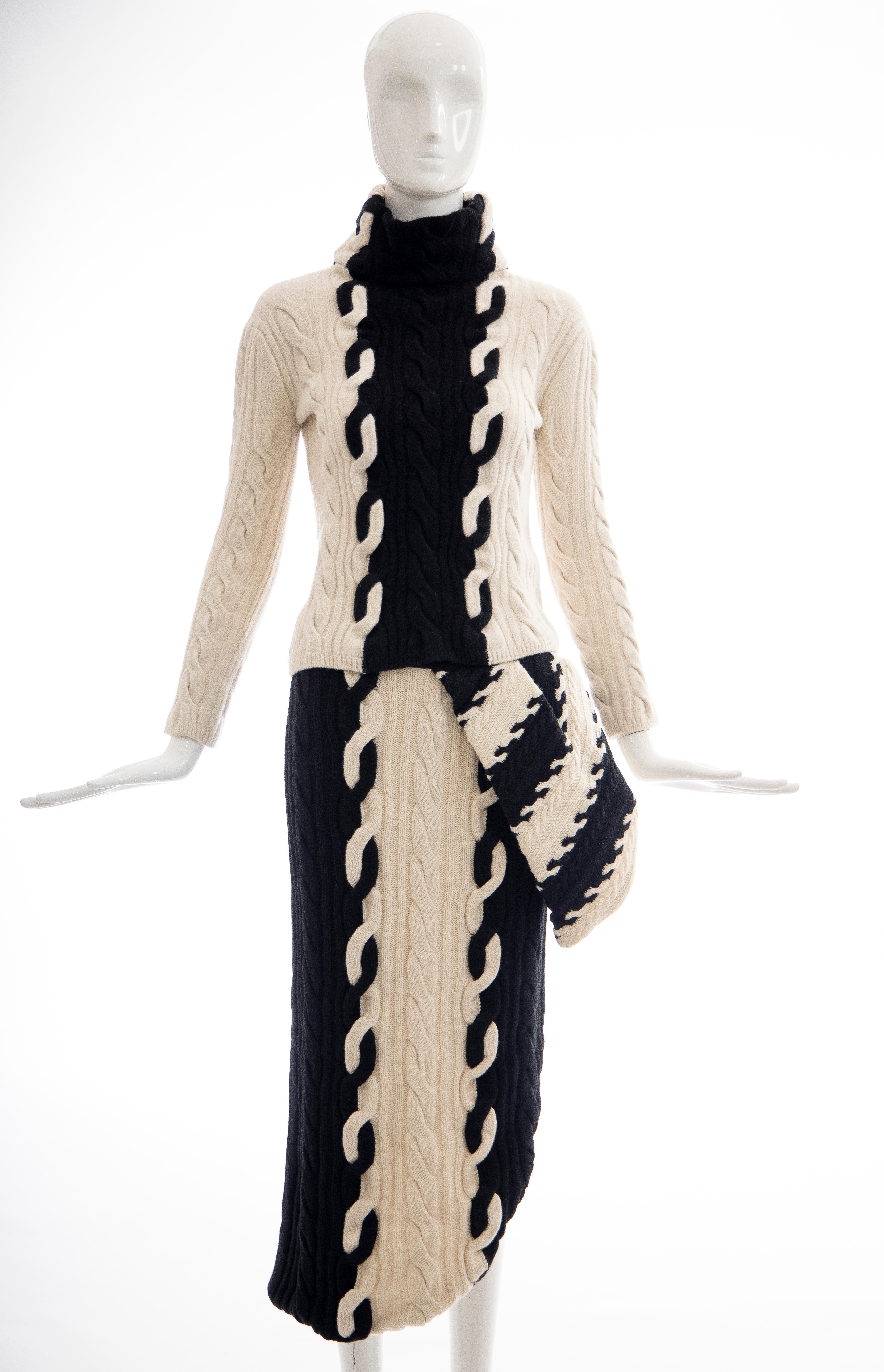 Raf Simons for Christian Dior Wool Cashmere Cable Knit Skirt-Suit, Fall 2013 9
