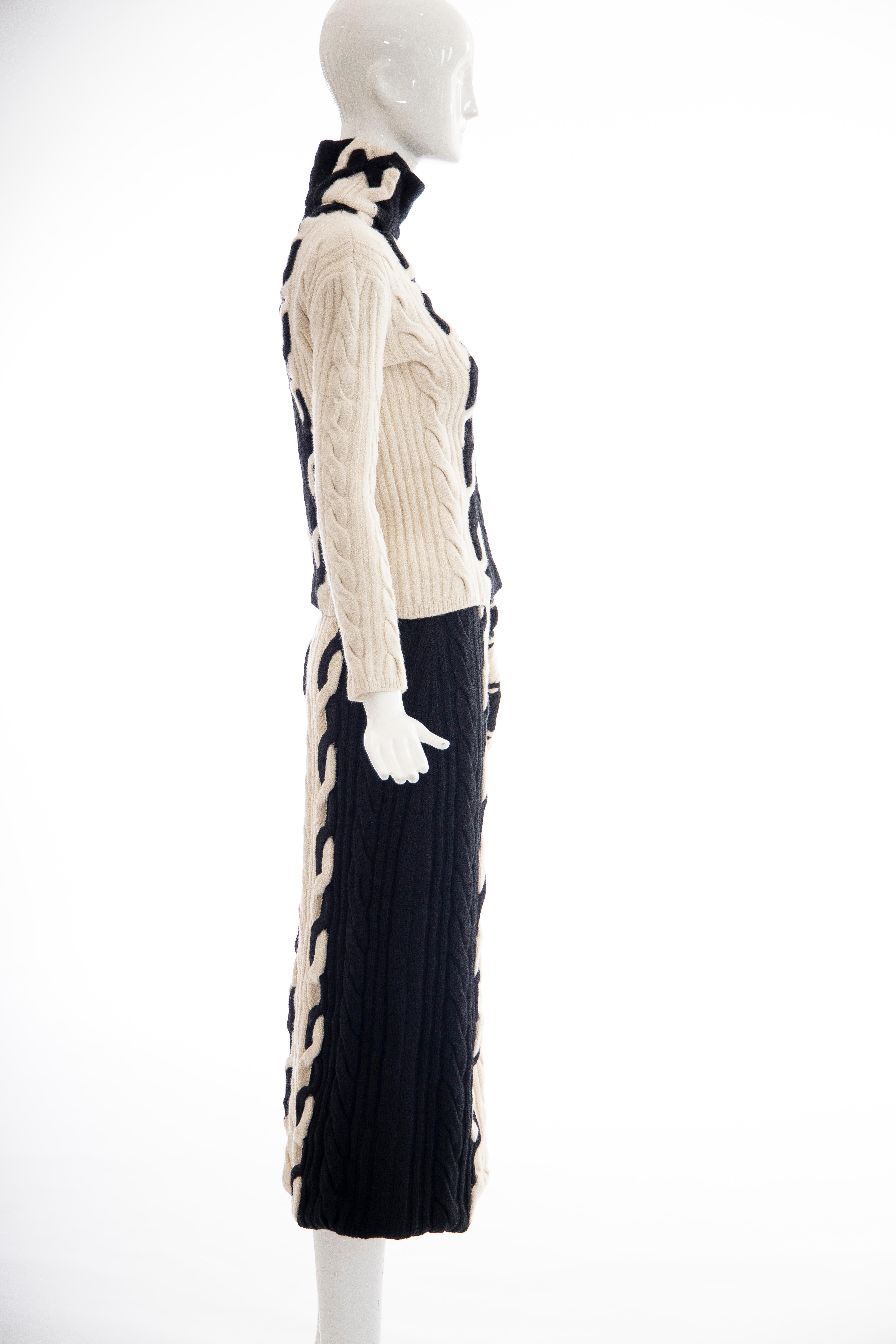 Women's Raf Simons for Christian Dior Wool Cashmere Cable Knit Skirt-Suit, Fall 2013
