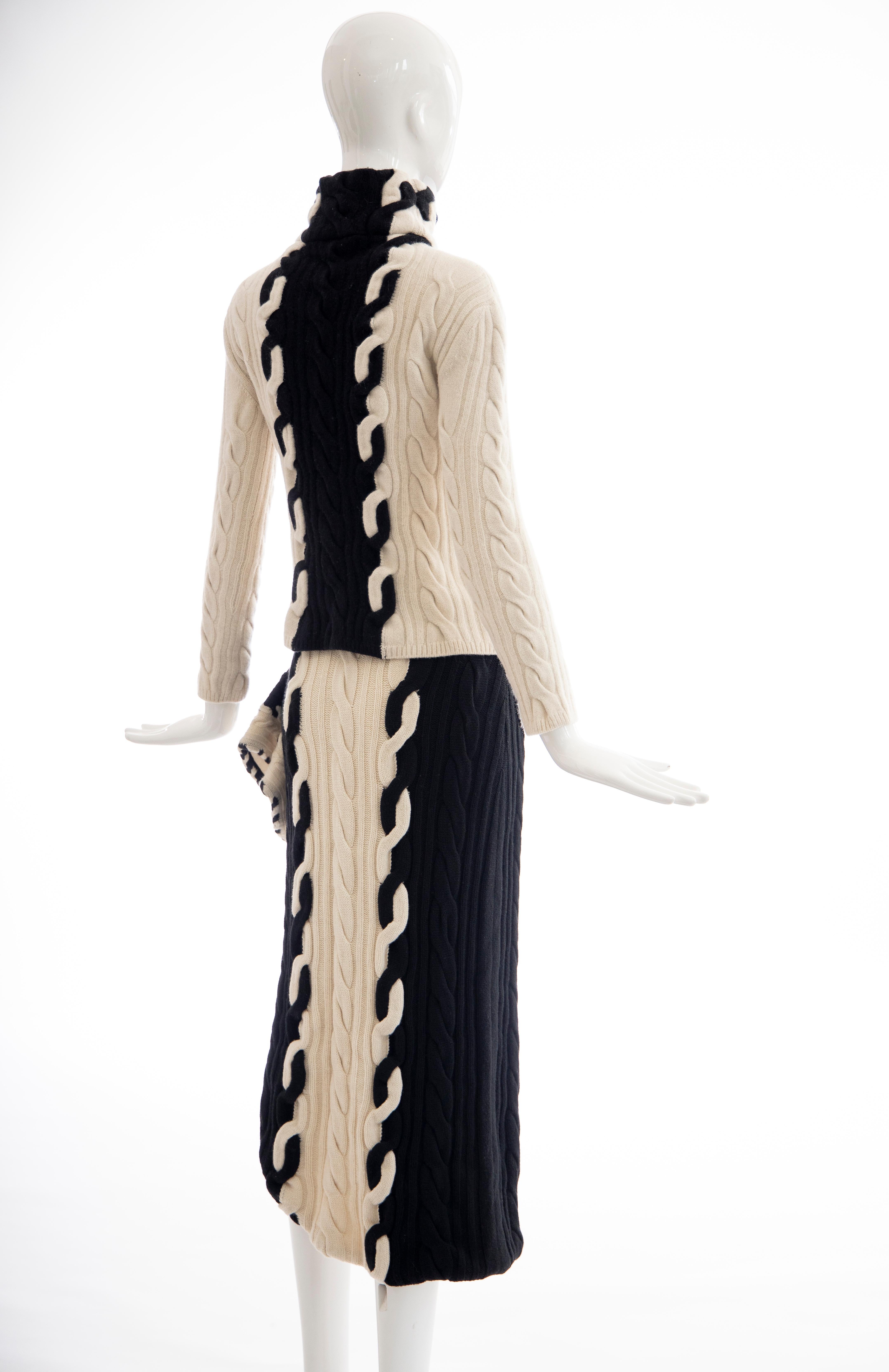 Raf Simons for Christian Dior Wool Cashmere Cable Knit Skirt-Suit, Fall 2013 1