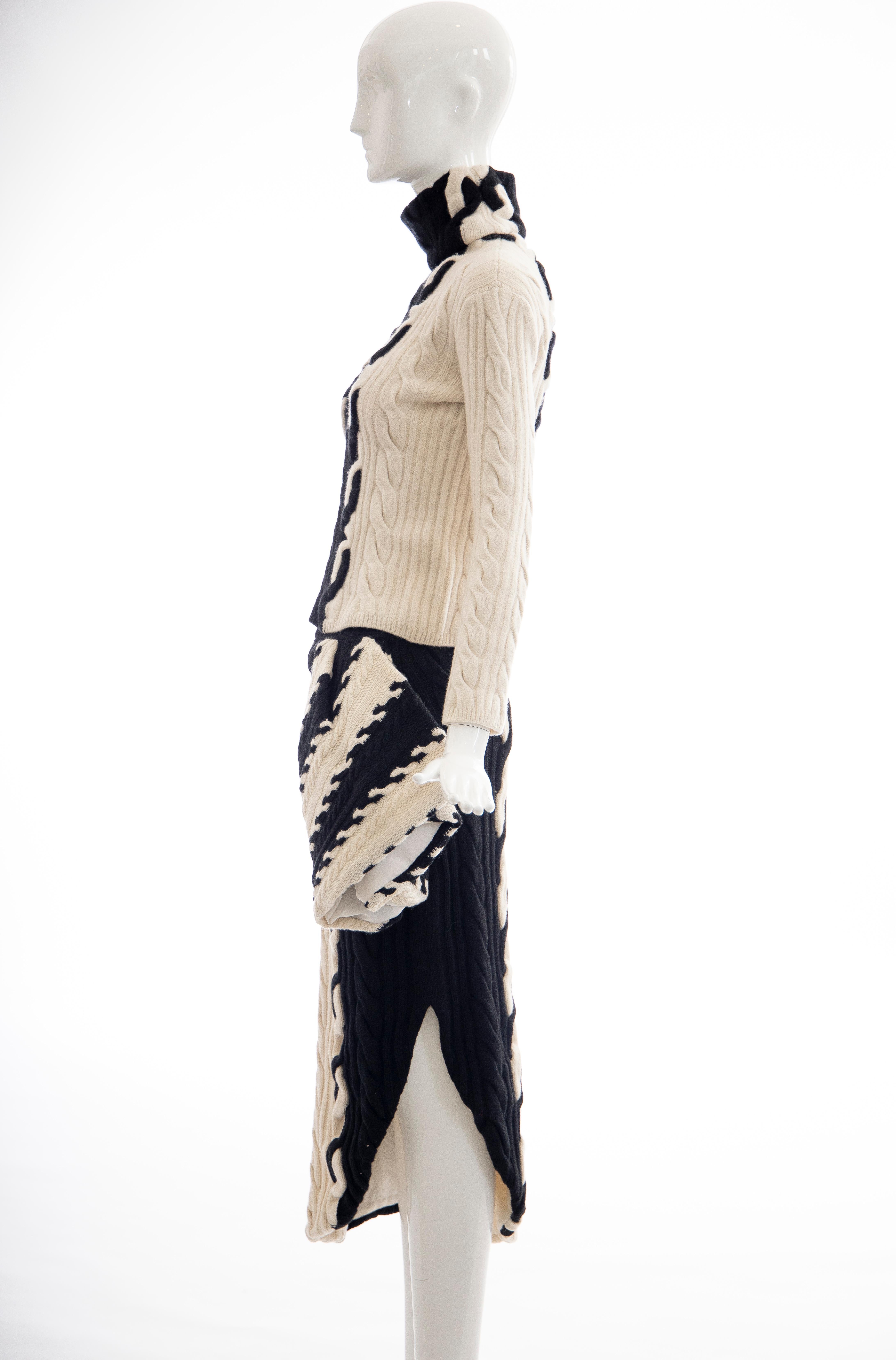 Raf Simons for Christian Dior Wool Cashmere Cable Knit Skirt-Suit, Fall 2013 4