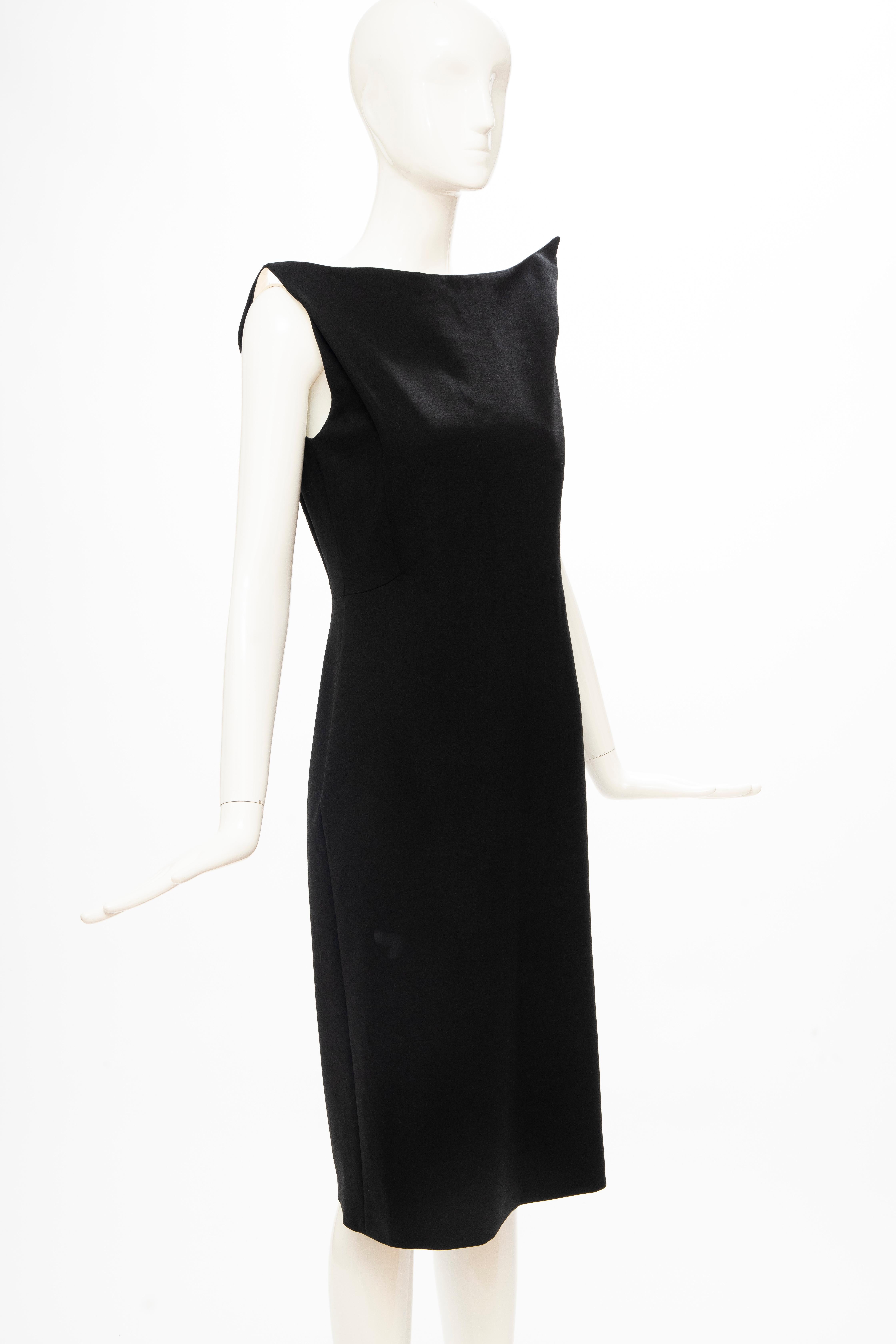 Raf Simons for Jil Sander Runway Black Wool Sculptural Evening Dress, Fall 2009 For Sale 3