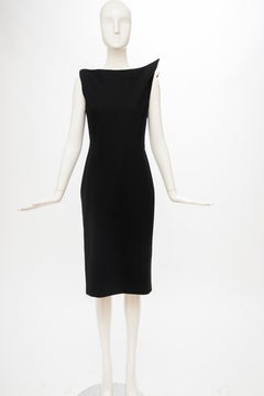Raf Simons for Jil Sander Runway Black Wool Sculptural Evening Dress, Fall 2009