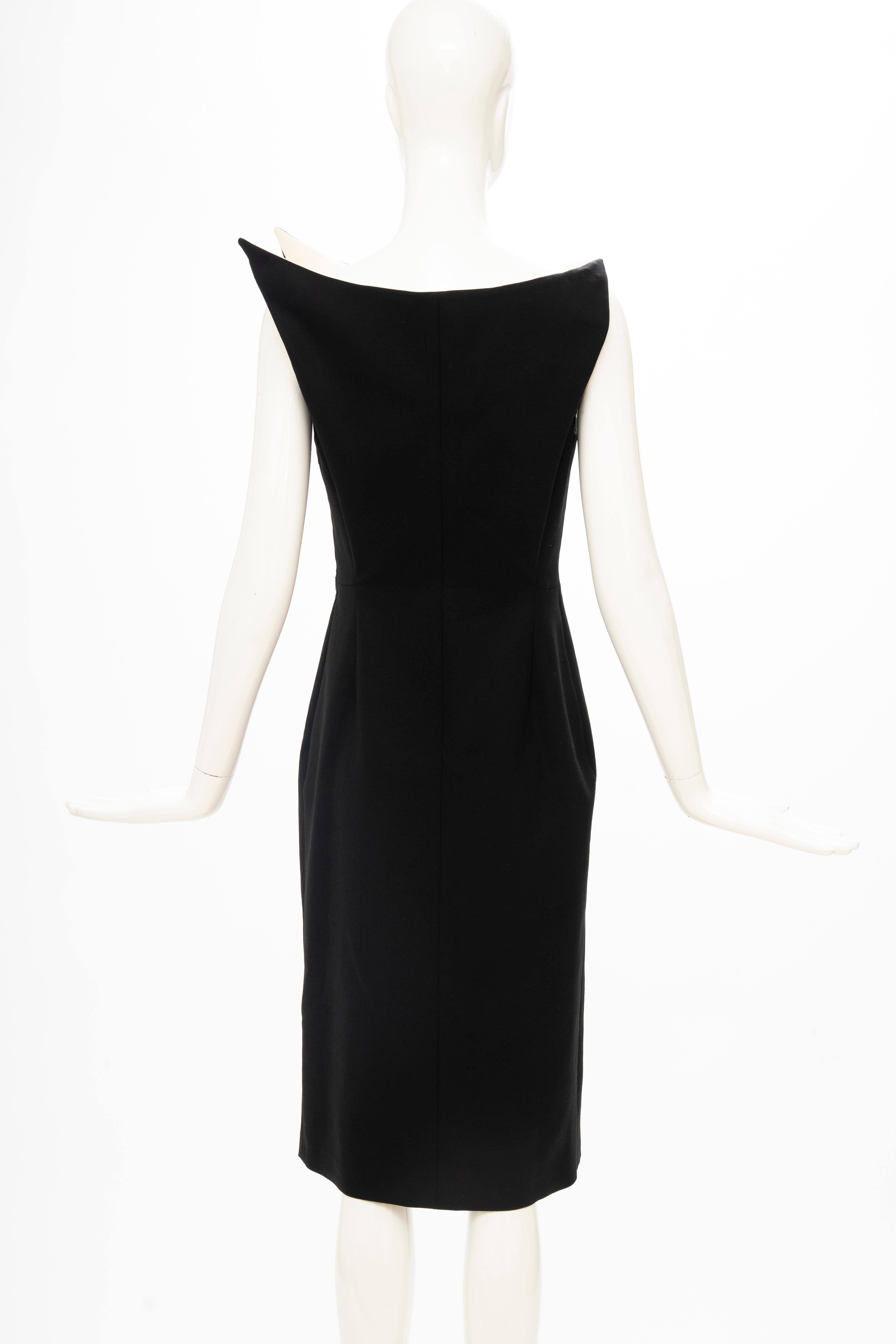 Women's Raf Simons for Jil Sander Runway Black Wool Sculptural Evening Dress, Fall 2009 For Sale