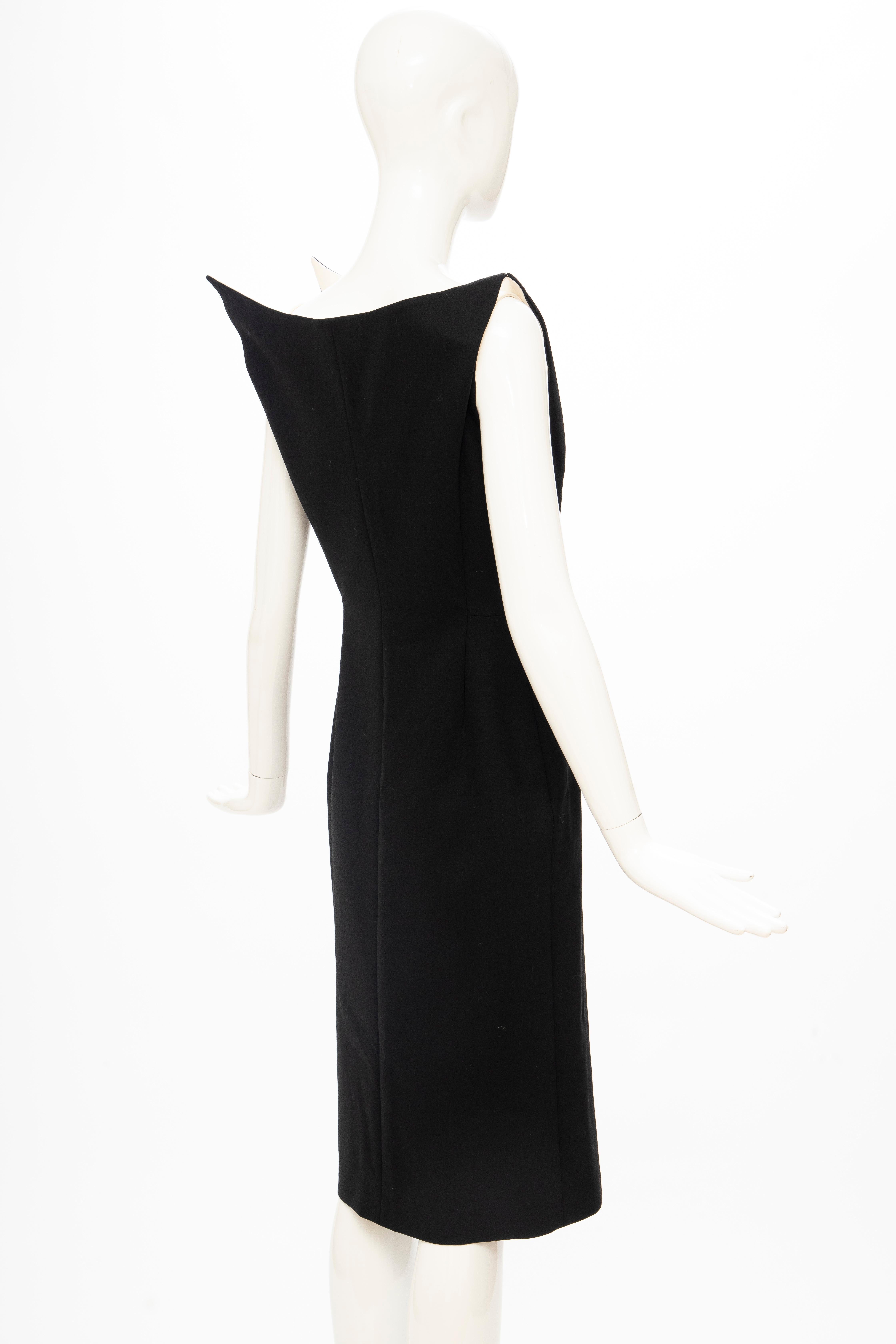 Raf Simons for Jil Sander Runway Black Wool Sculptural Evening Dress, Fall 2009 For Sale 1