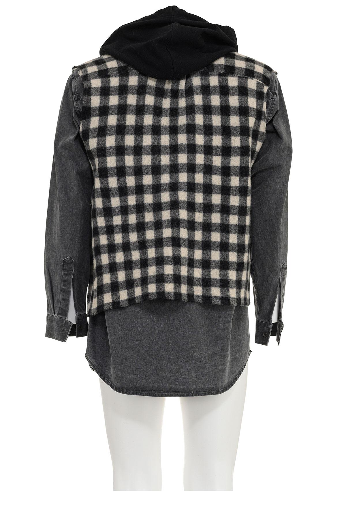 Fall Winter layered shirt with sweatshirt hood from 