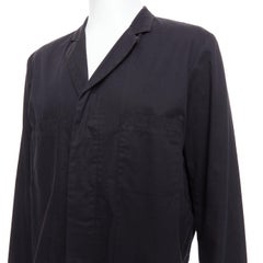 RAF SIMONS RAF blazer noir en coton mélangé à col caché et froncé IT50 L