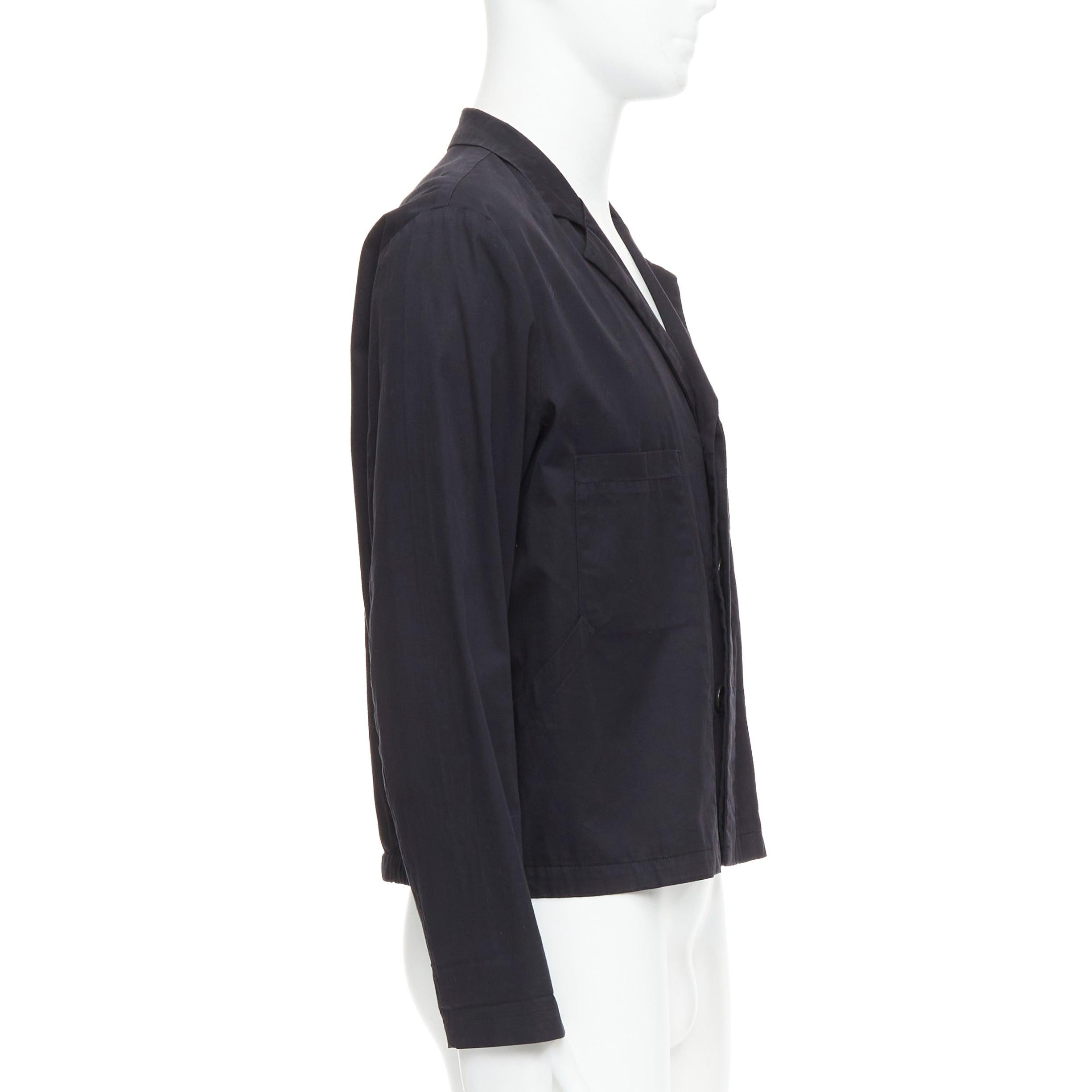 RAF SIMONS RAF blazer noir en coton mélangé à col caché et froncé IT50 L Pour hommes en vente
