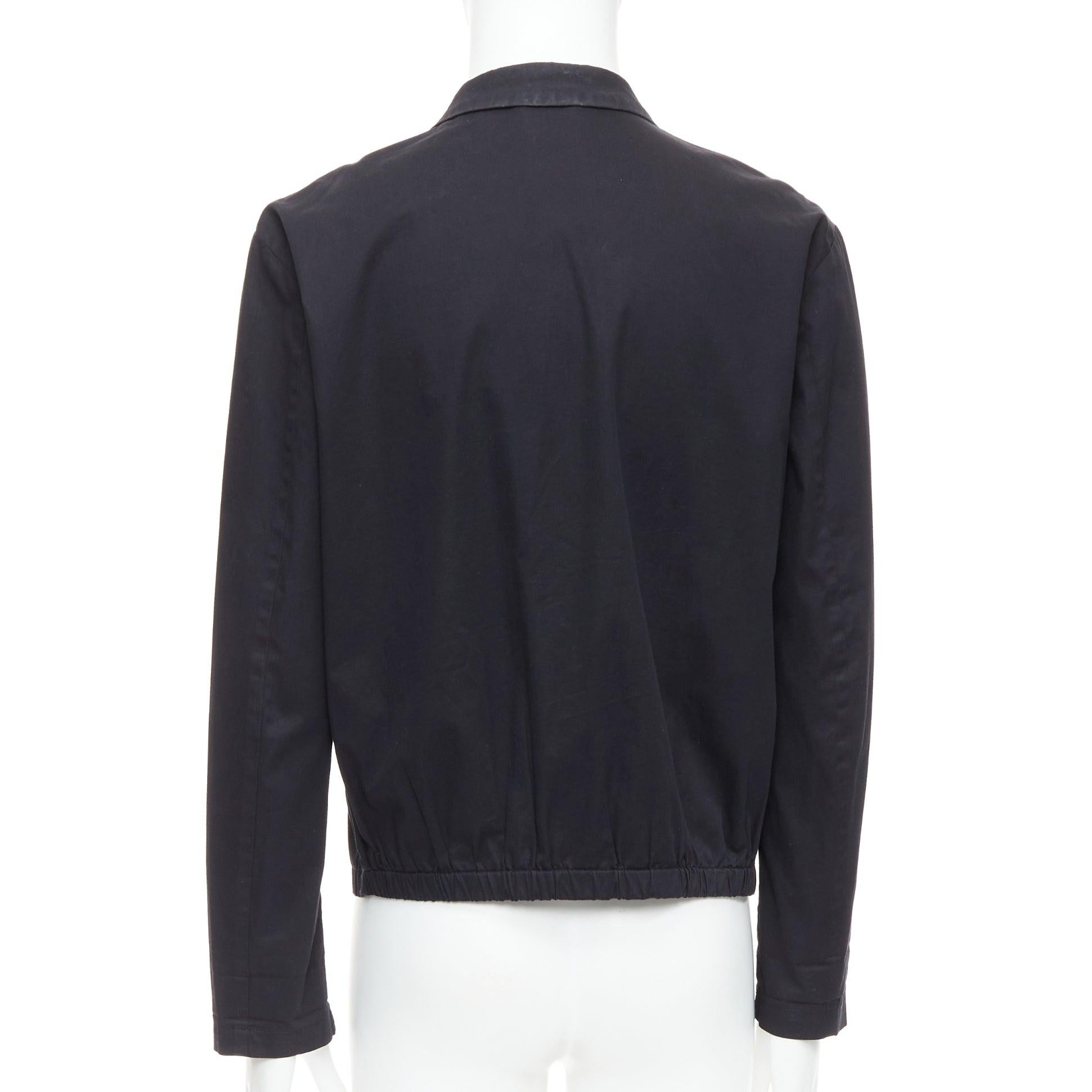 RAF SIMONS RAF blazer noir en coton mélangé à col caché et froncé IT50 L en vente 2