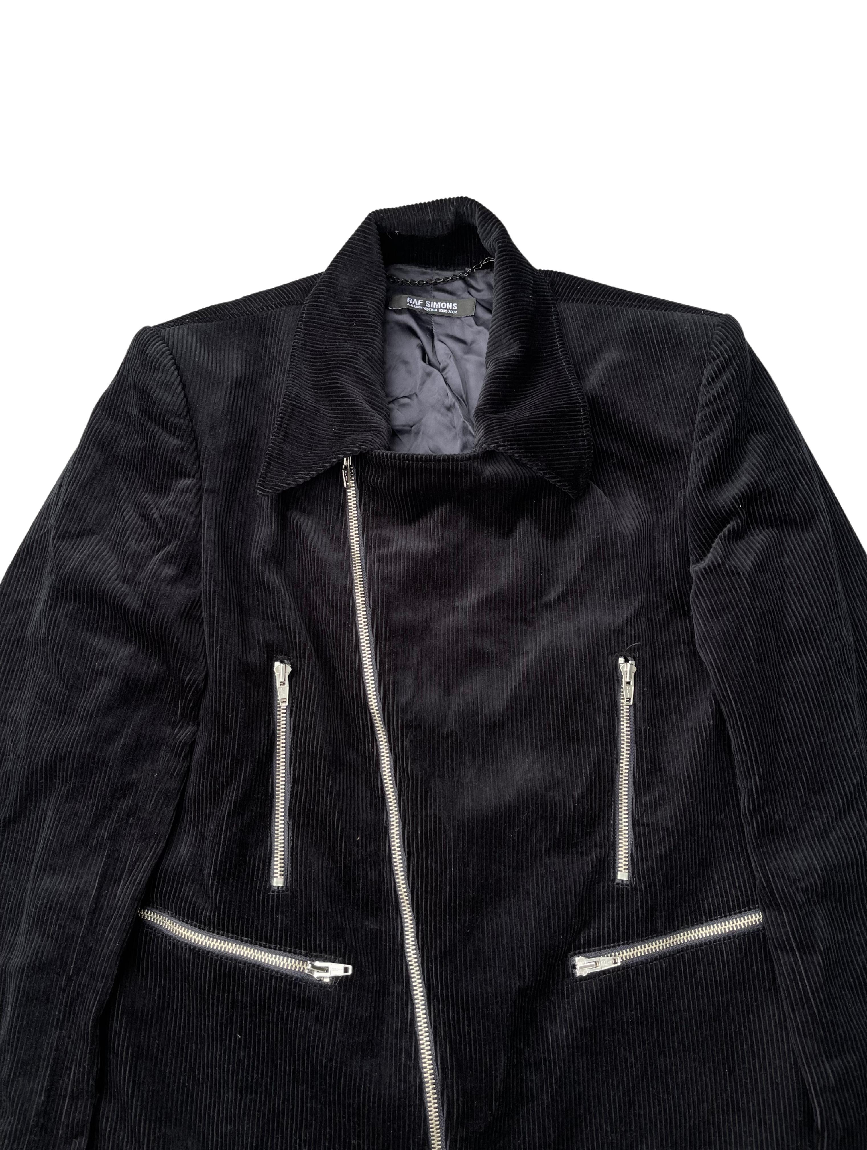 Black Raf Simons Riders Corduroy Coat, Sample, Autumn Winter 2003 
