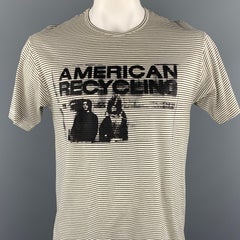 RAF SIMONS S/S 2002 "AMERICAN RECYCLING" Size M Black & White Stripe T-Shirt