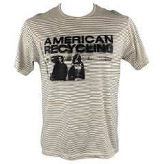 RAF SIMONS S/S 2002 "AMERICAN RECYCLING" Size M Black & White Stripe T-Shirt