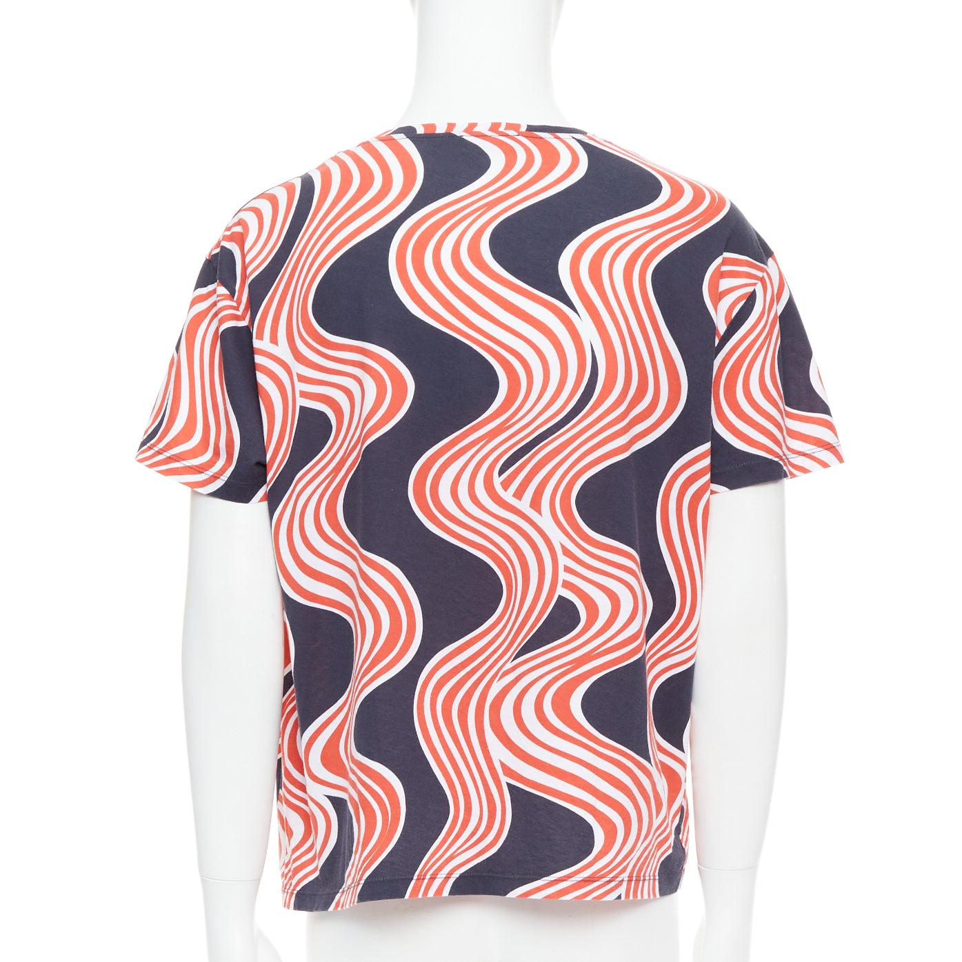 Men's RAF SIMONS Scream red black cotton swirl photo print tshirt M