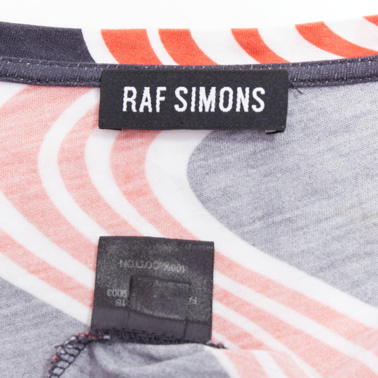 RAF SIMONS Scream red black cotton swirl photo print tshirt M 3