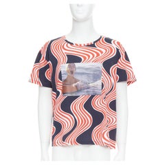 RAF SIMONS Scream red black cotton swirl photo print tshirt M