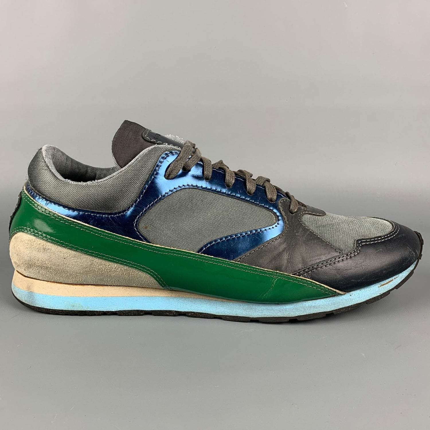 RAF SIMONS Size 11 Multi-Color Leather Color Block Sneakers For Sale at  1stDibs