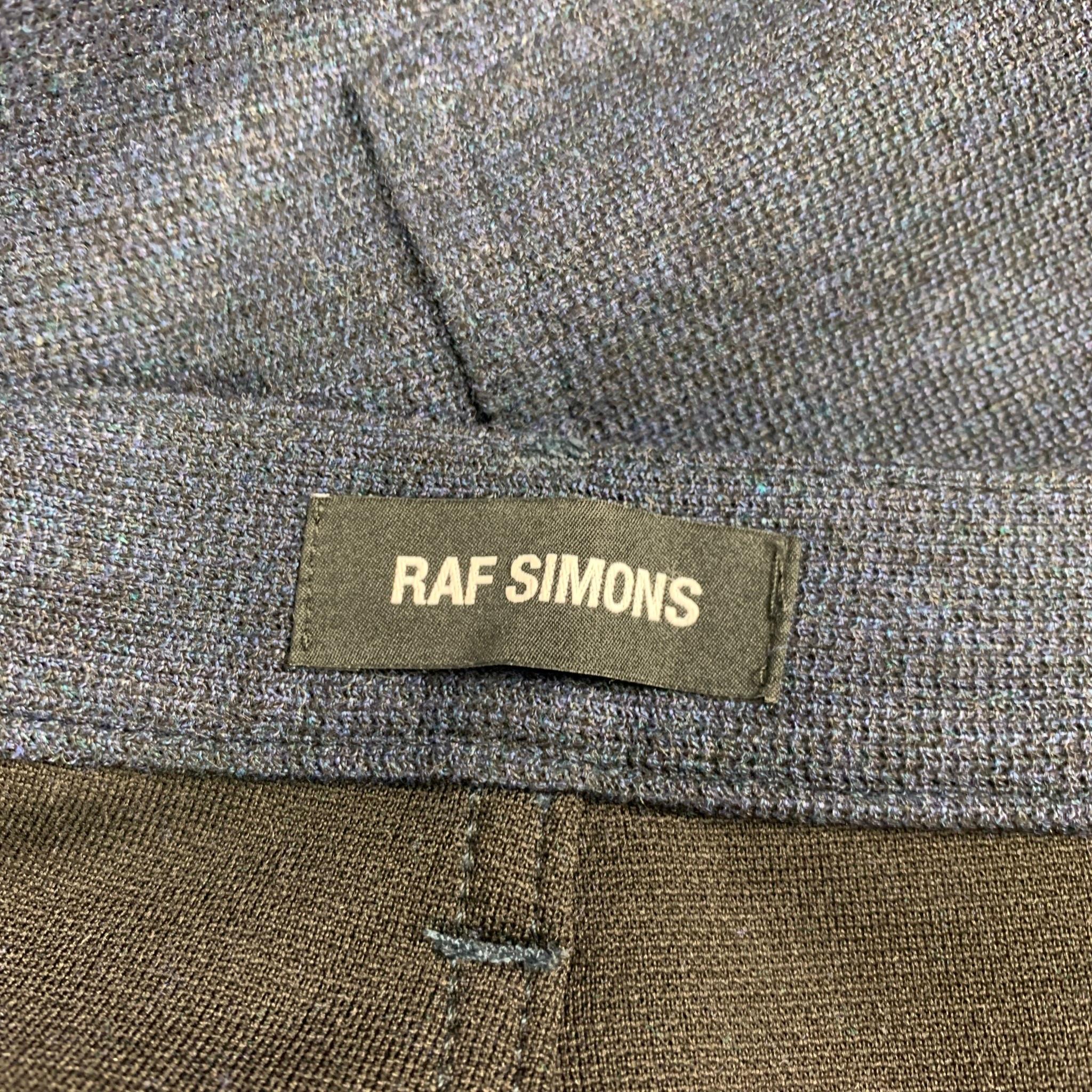 RAF SIMONS Size 36 Navy Nailhead Viscose Blend Flat Front Dress Pants In Good Condition In San Francisco, CA