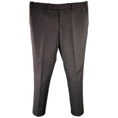 RAF SIMONS Size 38 Black Red Woven Virgin Wool Mohair Flat Front Dress Pants RAF SIMONS Size 38 Black Red Woven Virgin Wool Mohair Flat Front Dress Pants