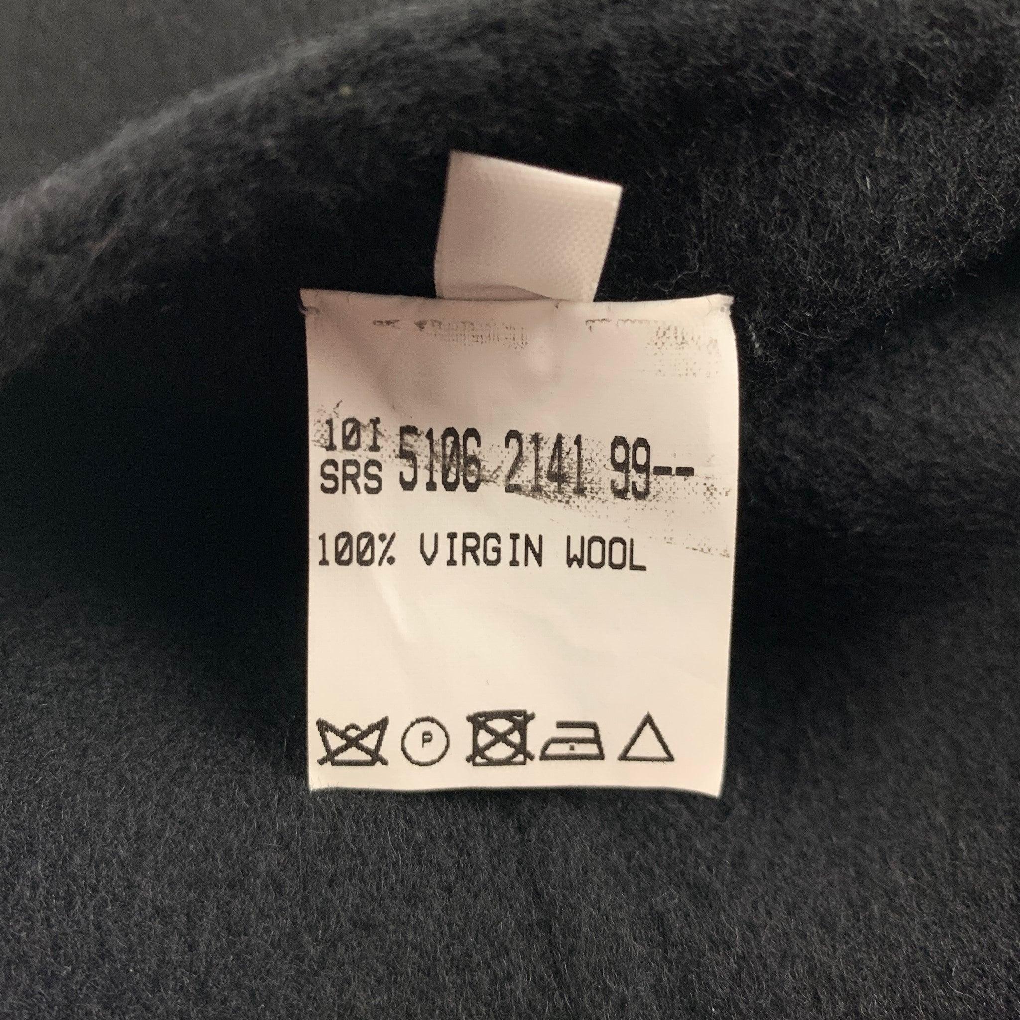 Men's RAF SIMONS Size 40 Black Virgin Wool Notch Lapel Vest For Sale
