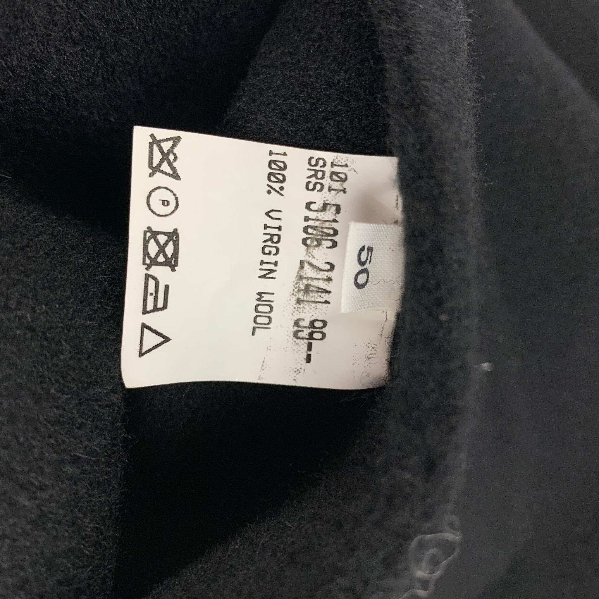 RAF SIMONS Size 40 Black Virgin Wool Notch Lapel Vest For Sale 1