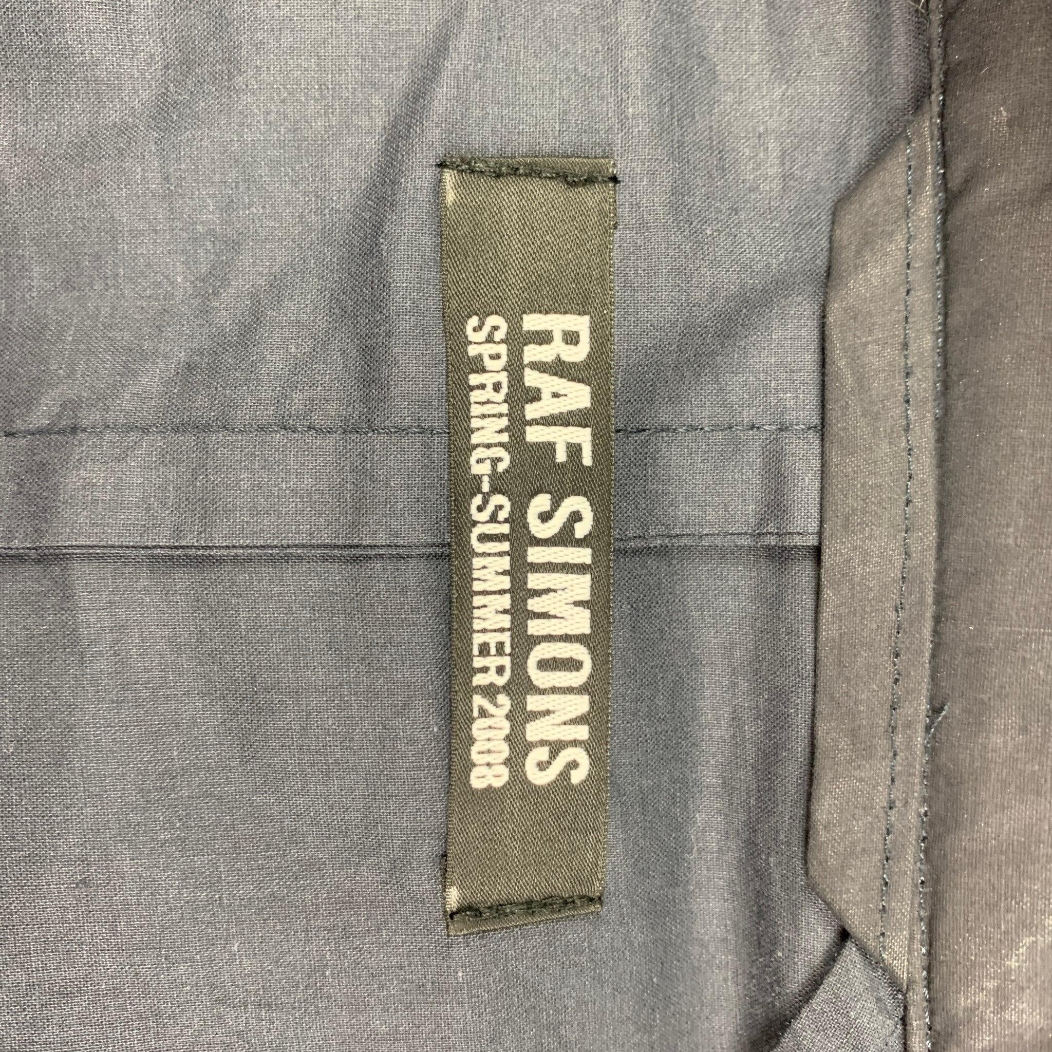 RAF SIMONS Size 40 Slate Cotton Zip Up & Buttons Trenchcoat For Sale 1