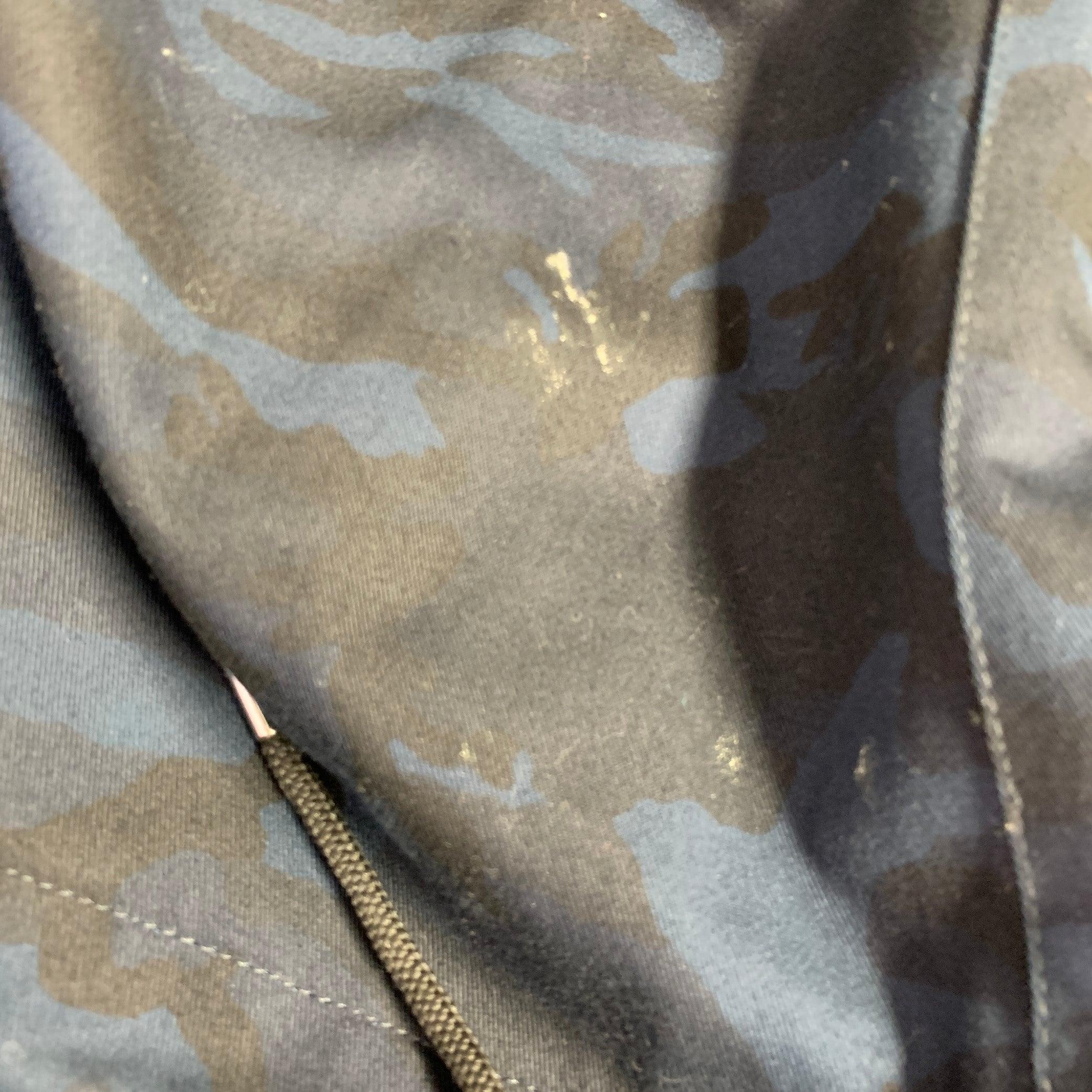 RAF SIMONS Size 42 Navy Black Camo Cotton Hooded Coat For Sale 4