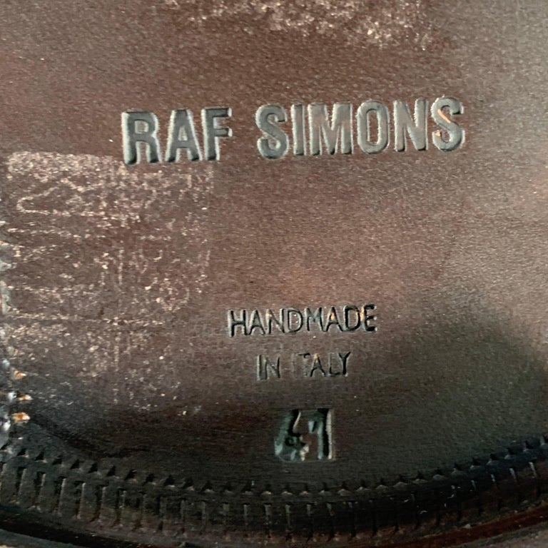 RAF SIMONS Size 8 Brown Leather Derby Lace-Up Shoes For Sale  display picture 2