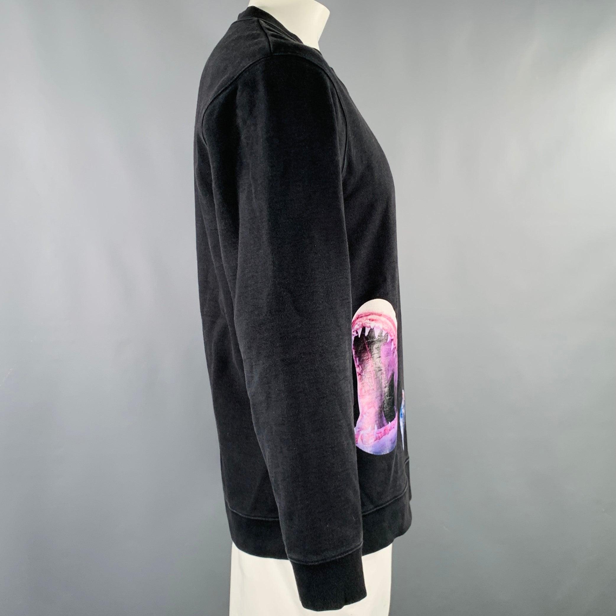 RAF SIMONS Size XXL Black Patches Cotton Crew-Neck Sweatshirt 1