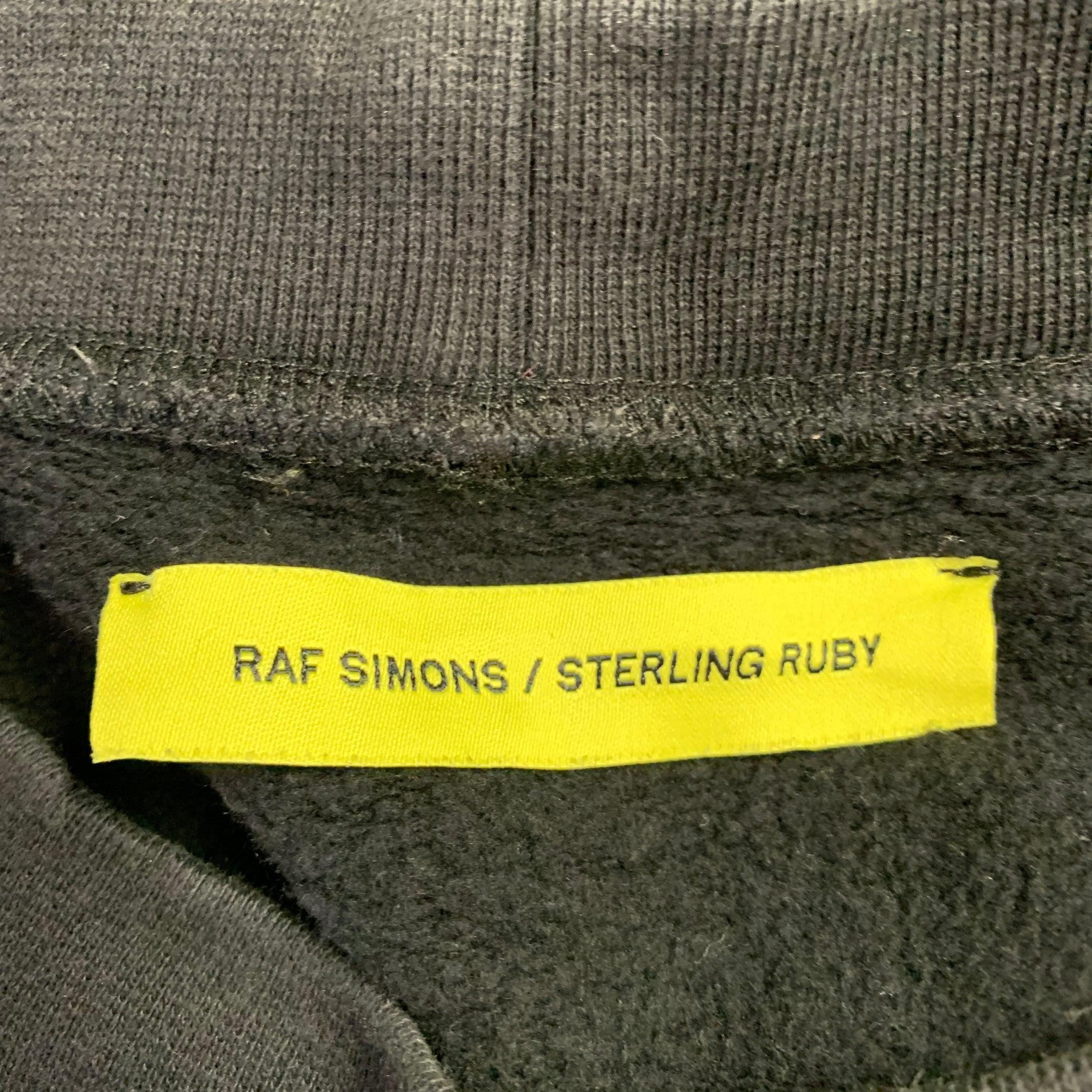 RAF SIMONS Size XXL Black Patches Cotton Crew-Neck Sweatshirt 5