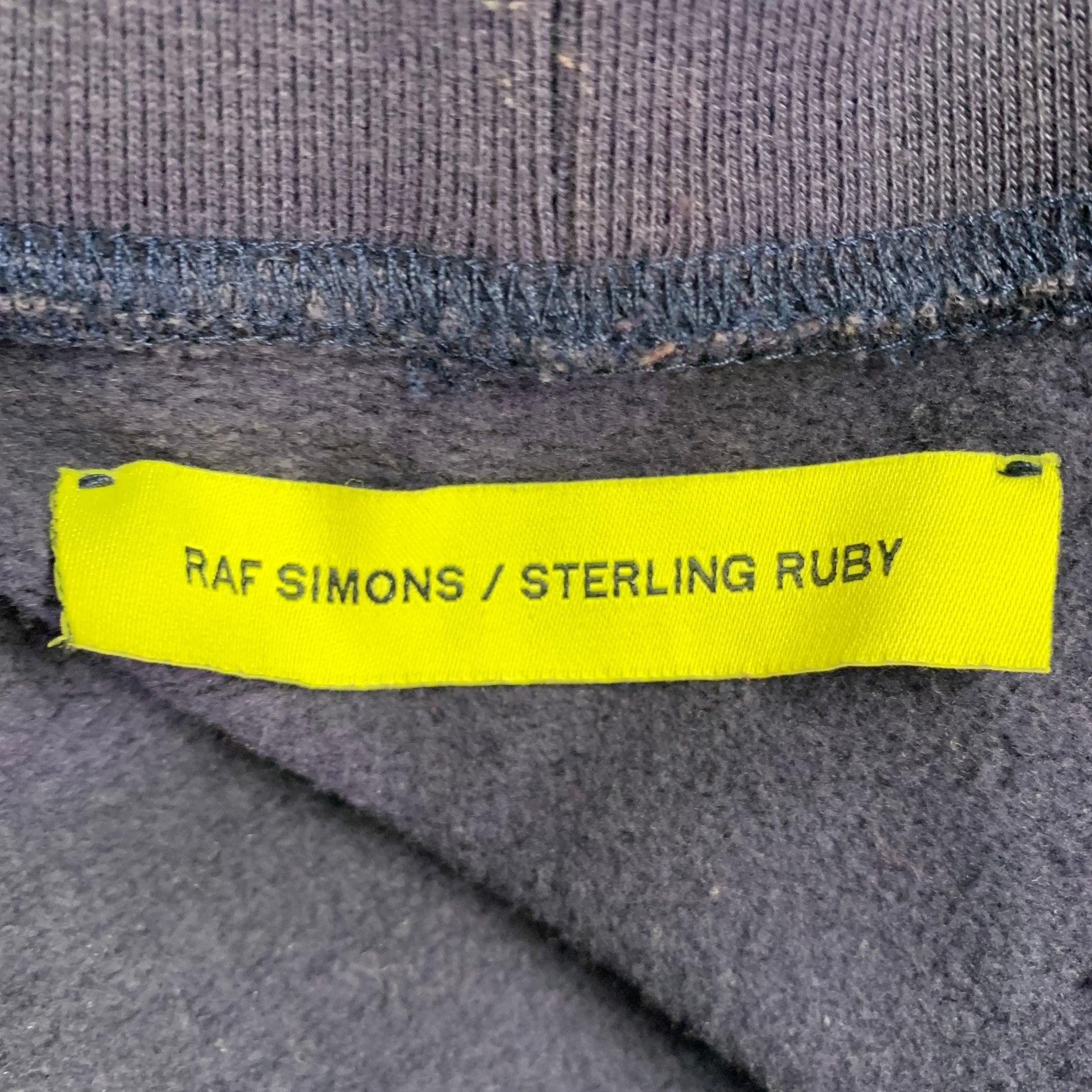 RAF SIMONS Size XXL Navy Shark Print Cotton Crew-Neck Sweatshirt 3