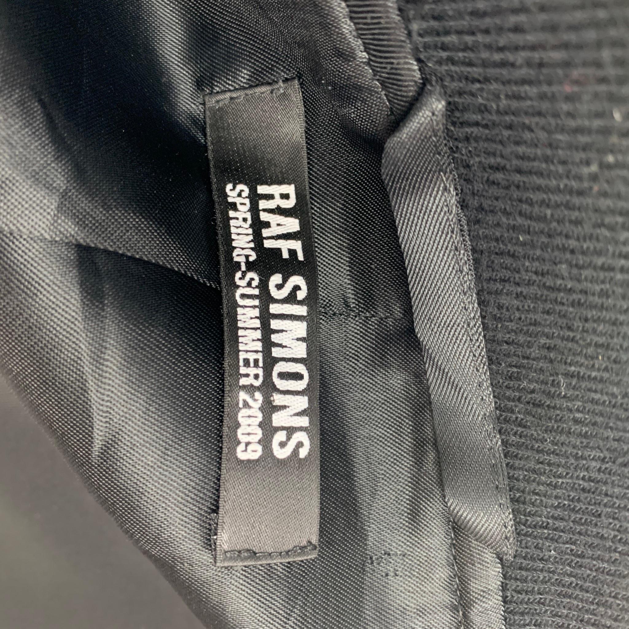 RAF SIMONS Spring 2009 Size 38 Charcoal Textured Polyester Bomber Jacket In Excellent Condition In San Francisco, CA