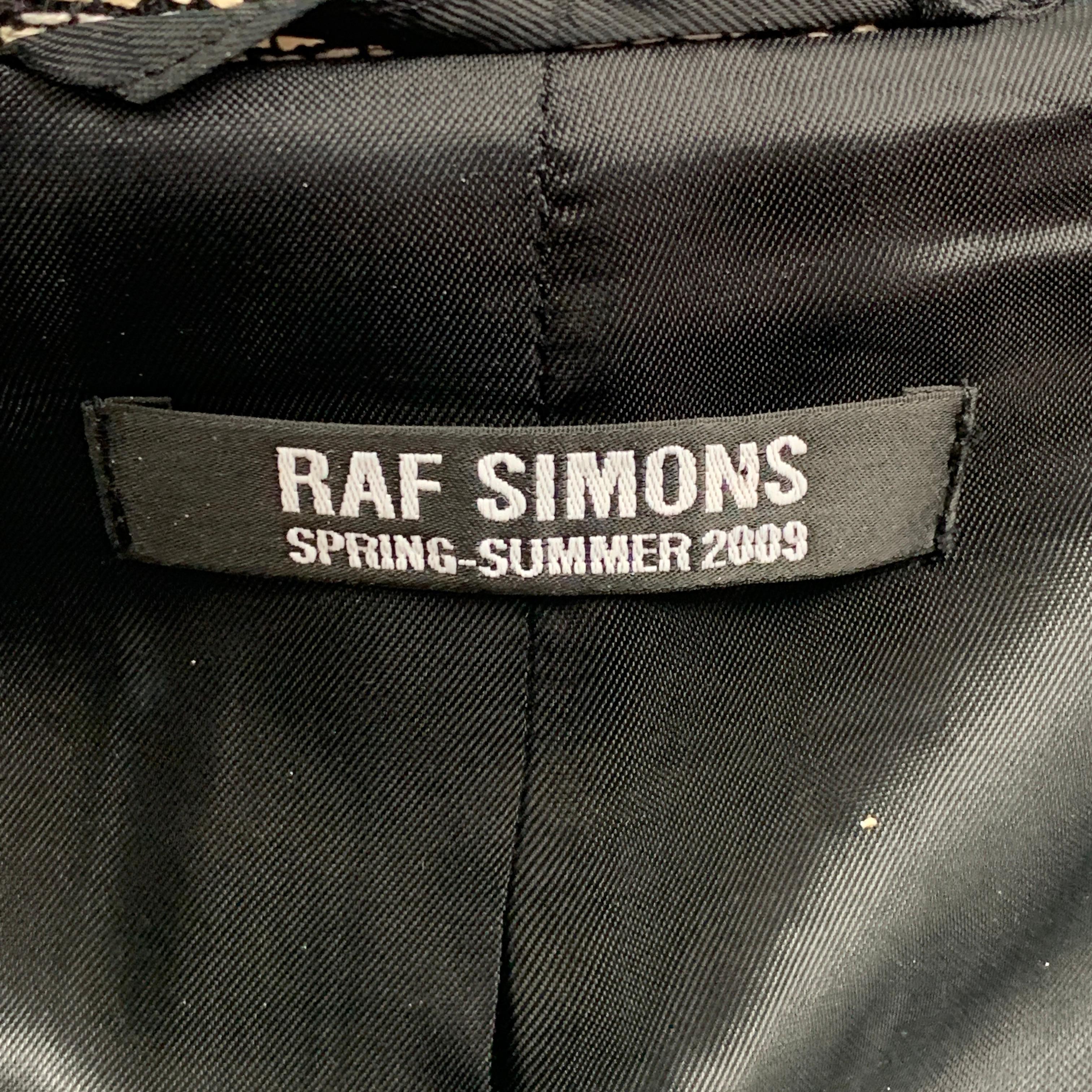 Gray RAF SIMONS Spring-Summer 2009 Size 36 White & Black Woven Cotton Blend Vest