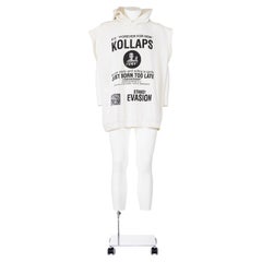 RAF SIMONS SS 02 Rare and iconic "Kollaps" hooded sleeveless sweatshirt