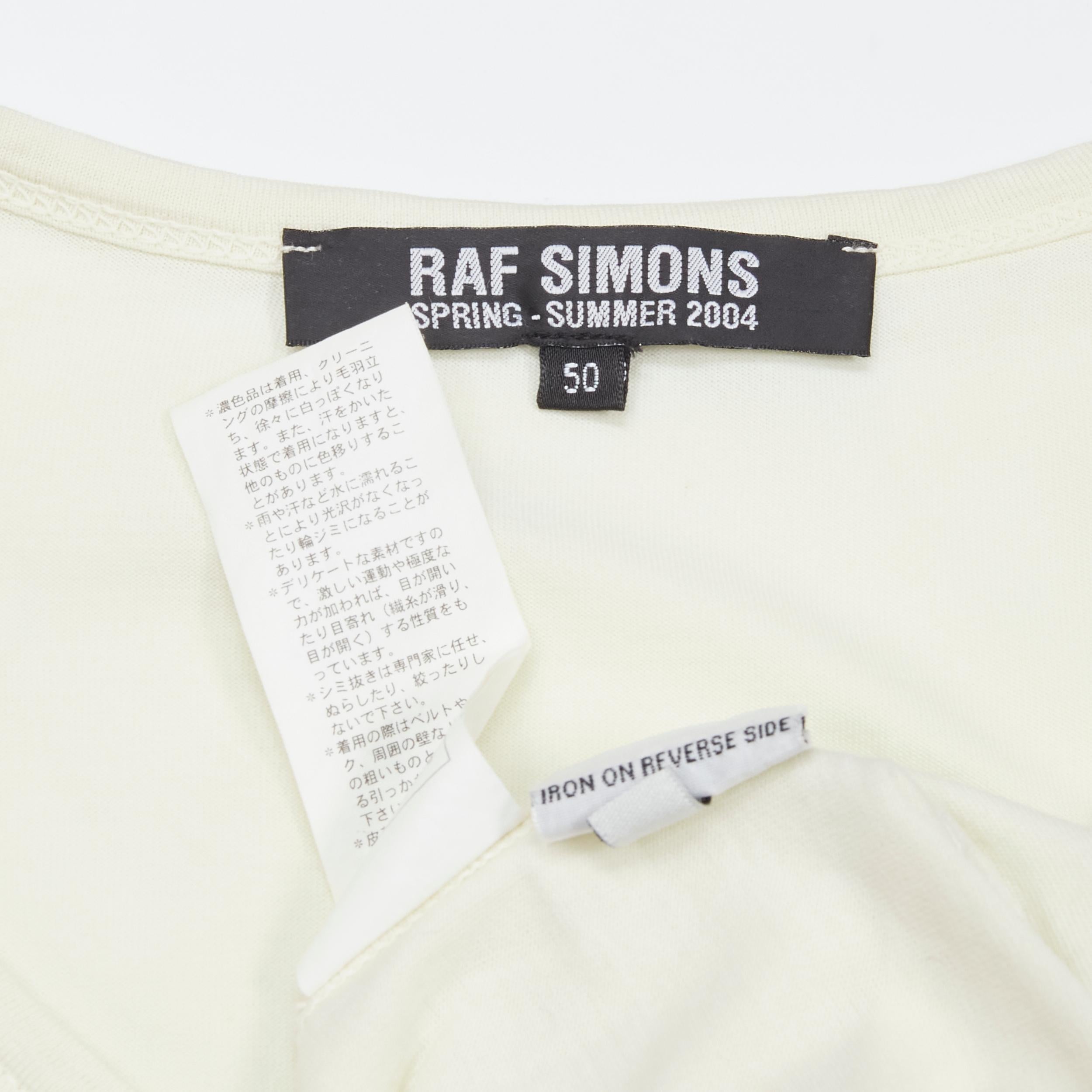 RAF SIMONS SS 2004 Religion graphic print light yellow tshirt EU50 L 3