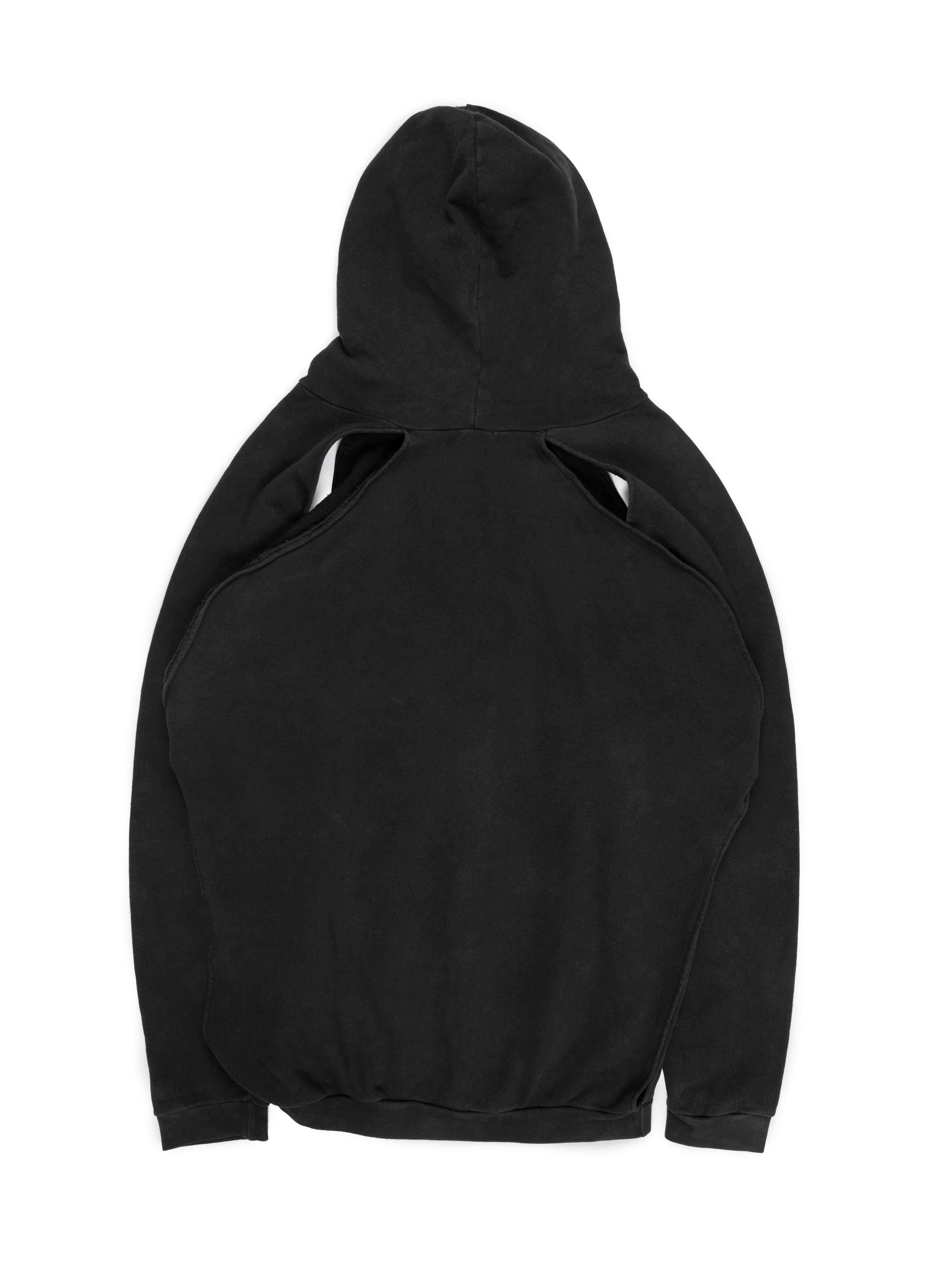 Black Raf Simons SS2003 One Size Cut-Out Hoodie