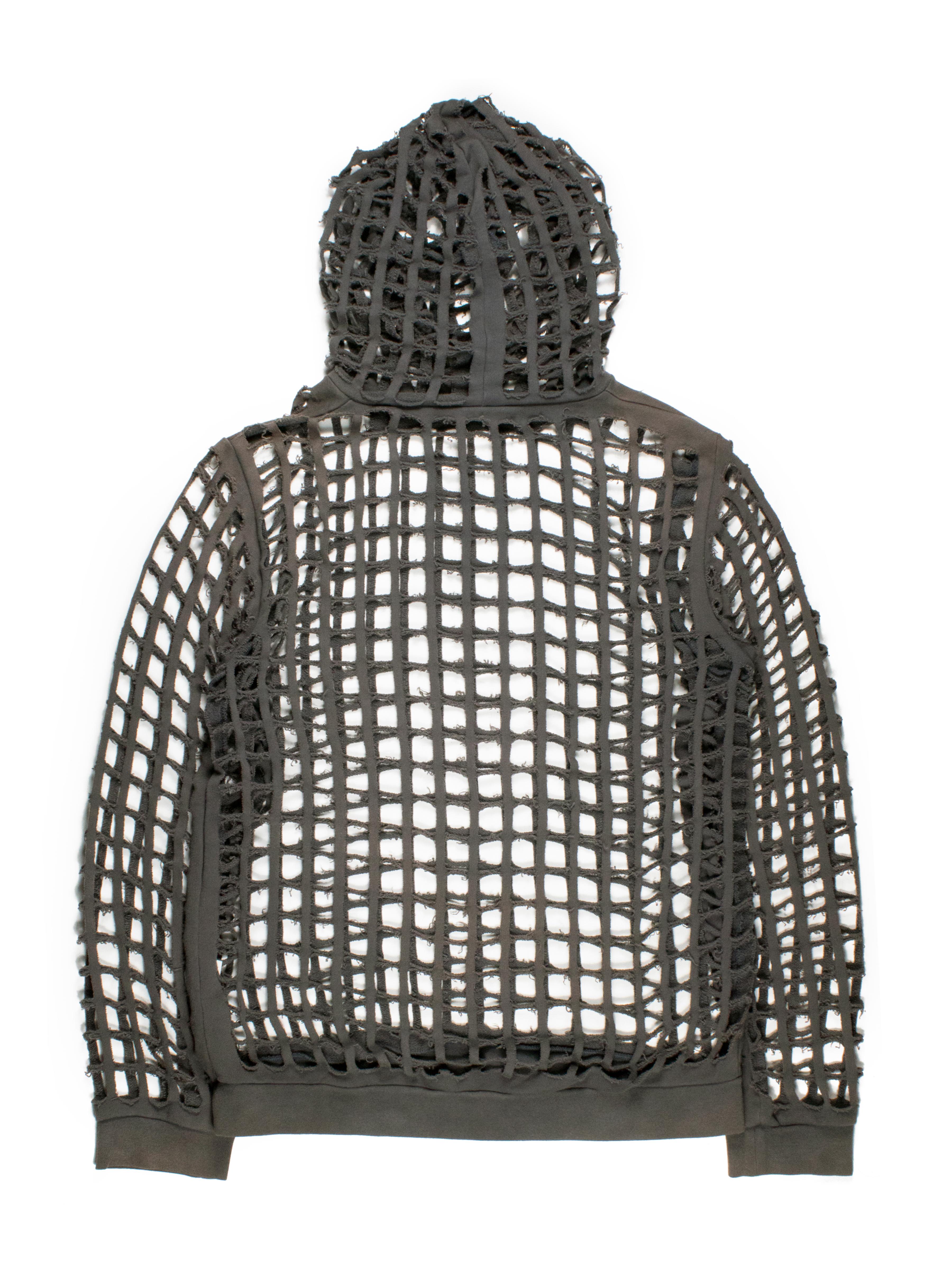 raf simons cut out hoodie