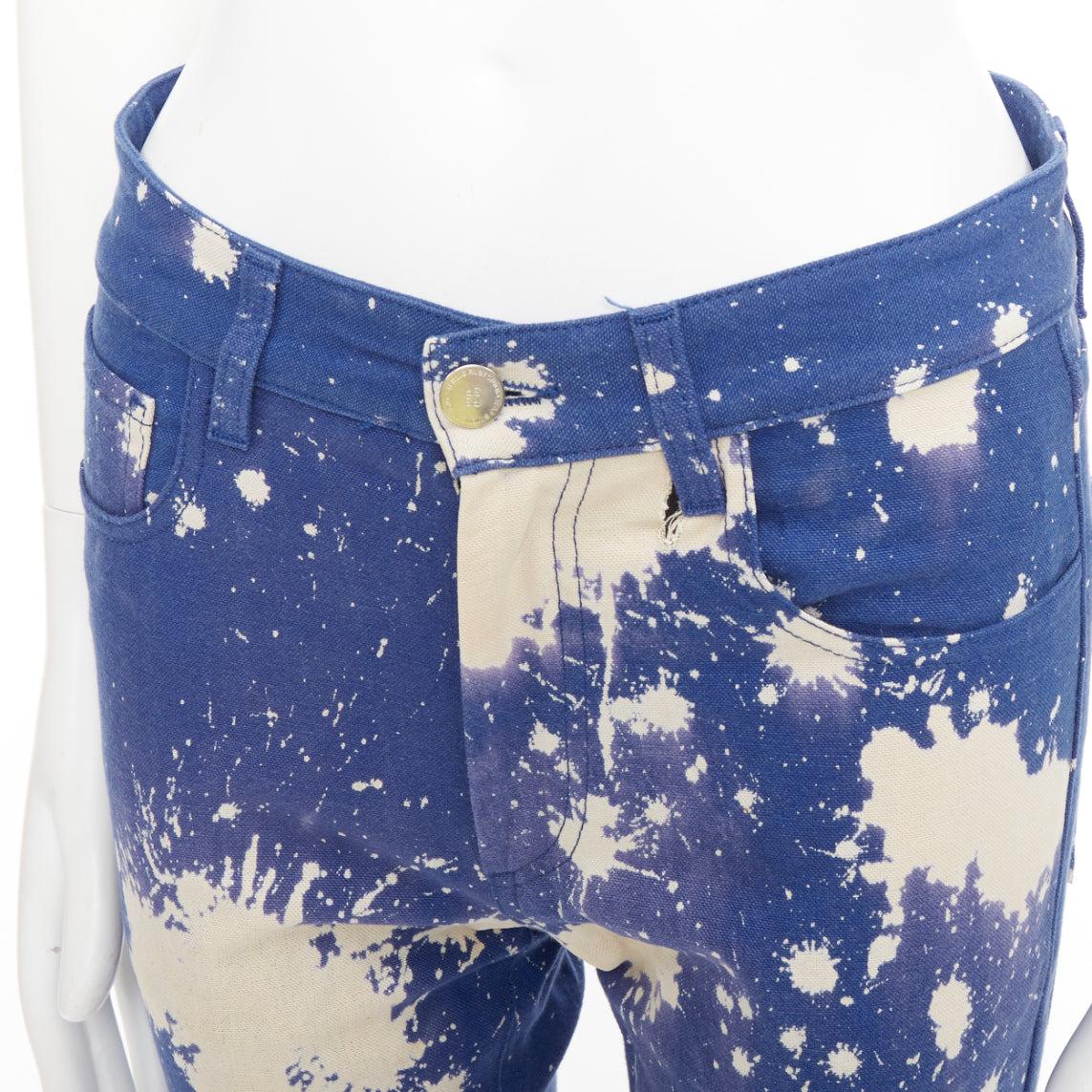 RAF SIMONS Sterling Ruby 2014 Limited splash bleach dye skinny jeans IT44 XS en vente 1