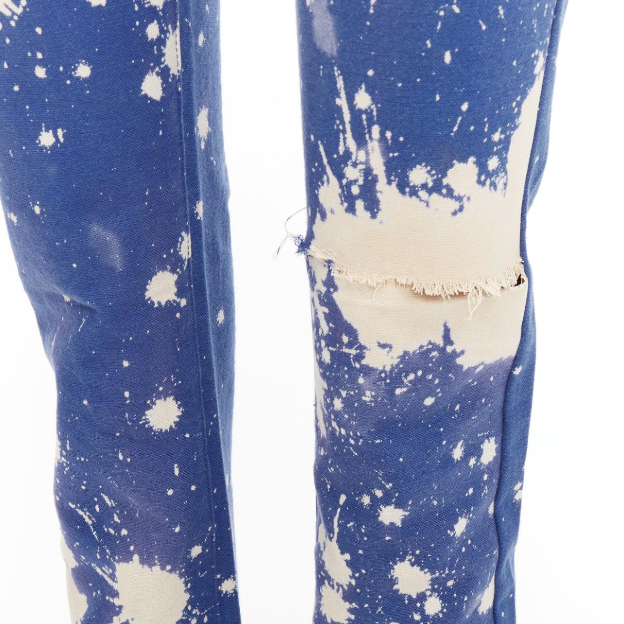 RAF SIMONS Sterling Ruby 2014 Limited splash bleach dye skinny jeans IT44 XS en vente 2